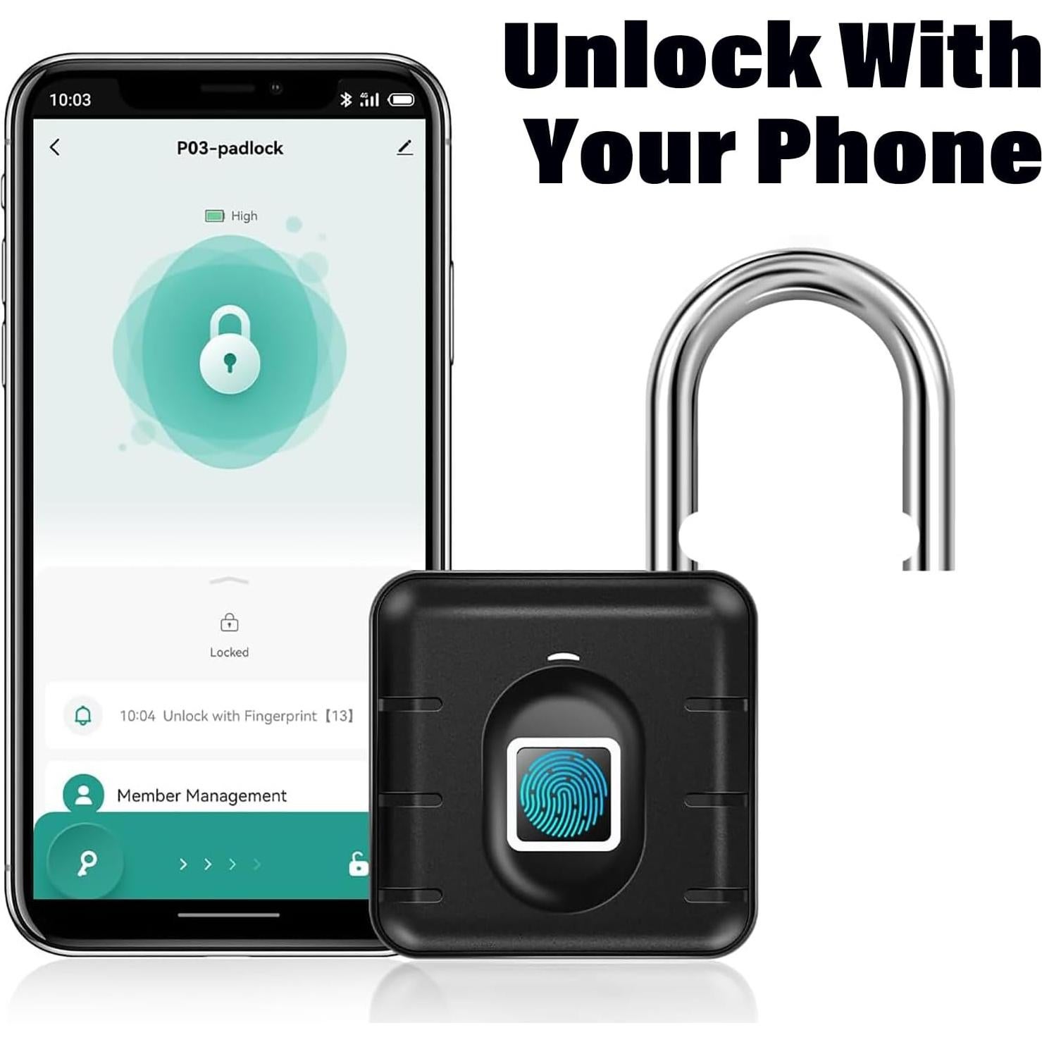 Candado Biométrico de Huella Dactilar Genérico Impermeable