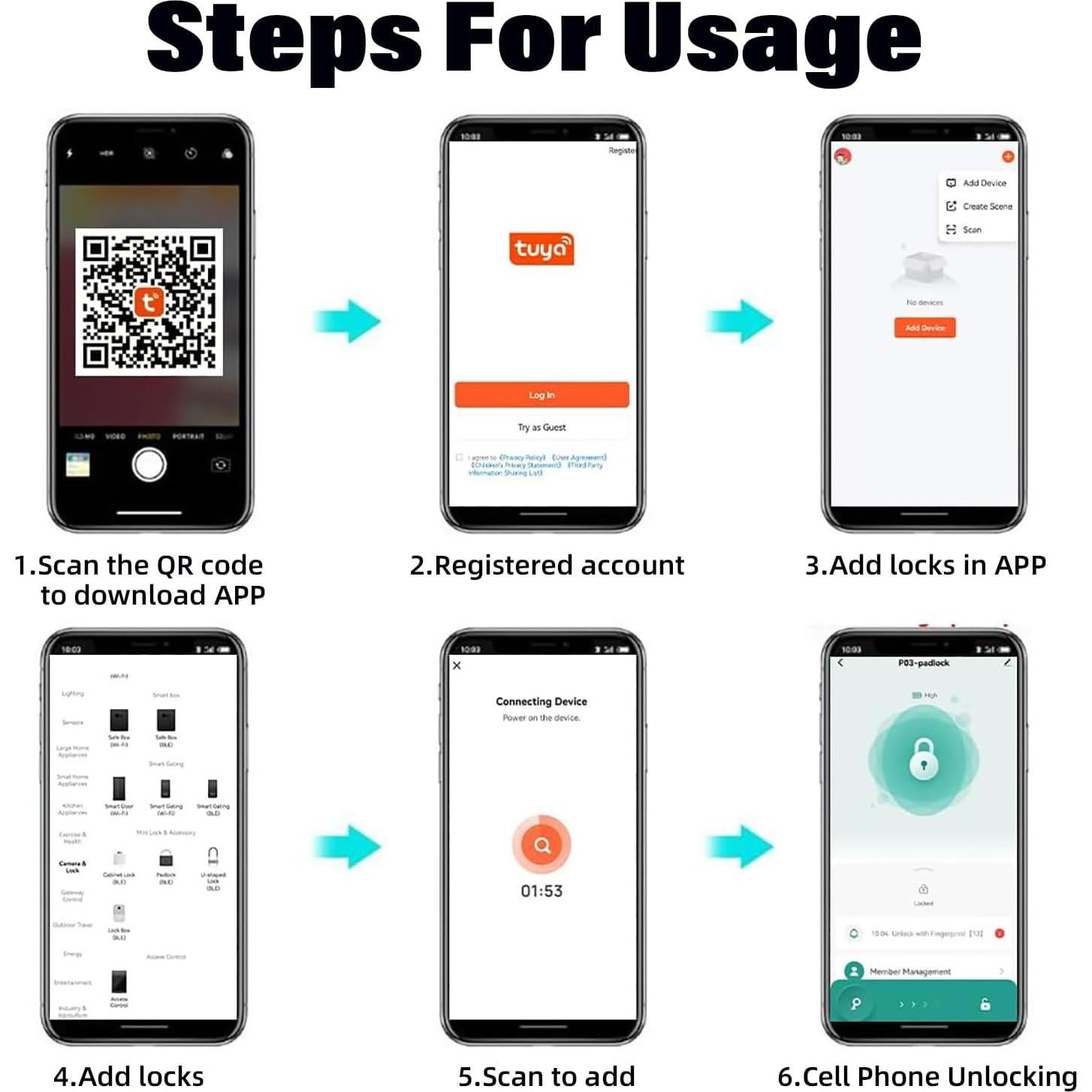 Candado Biométrico de Huella Dactilar Genérico Impermeable