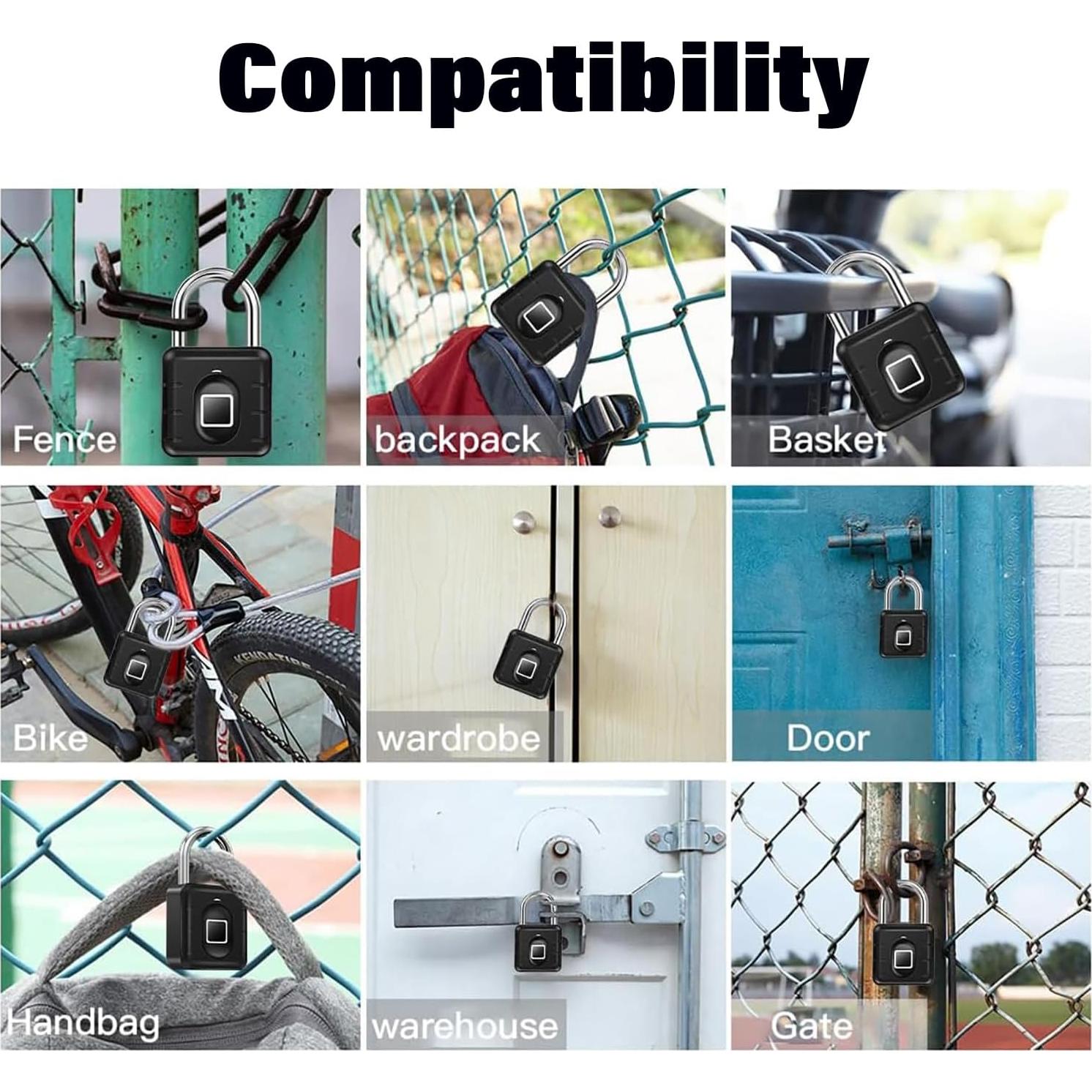 Candado Biométrico de Huella Dactilar Genérico Impermeable