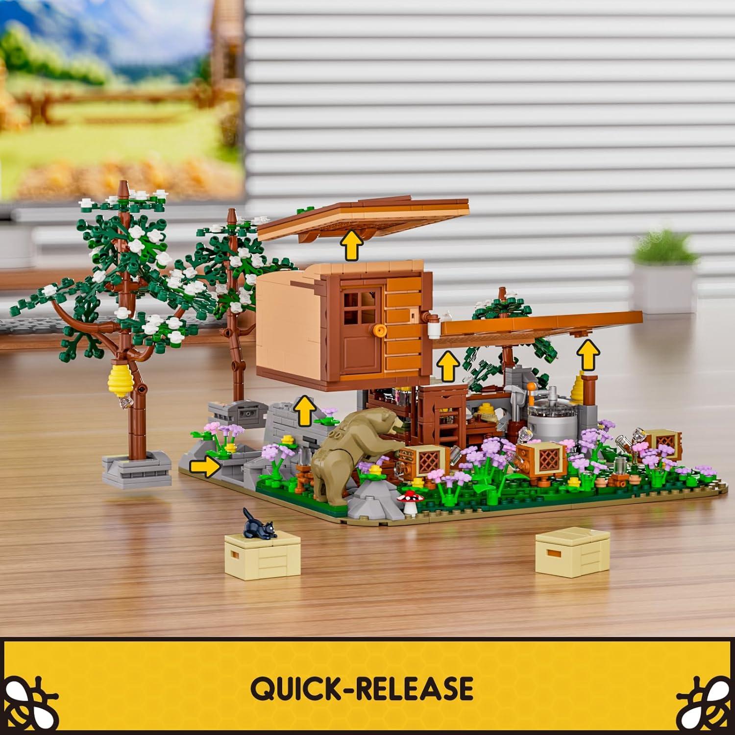 Conjunto de Bloques de Construcción FUNWHOLE Granja de Abejas 1274 Pcs