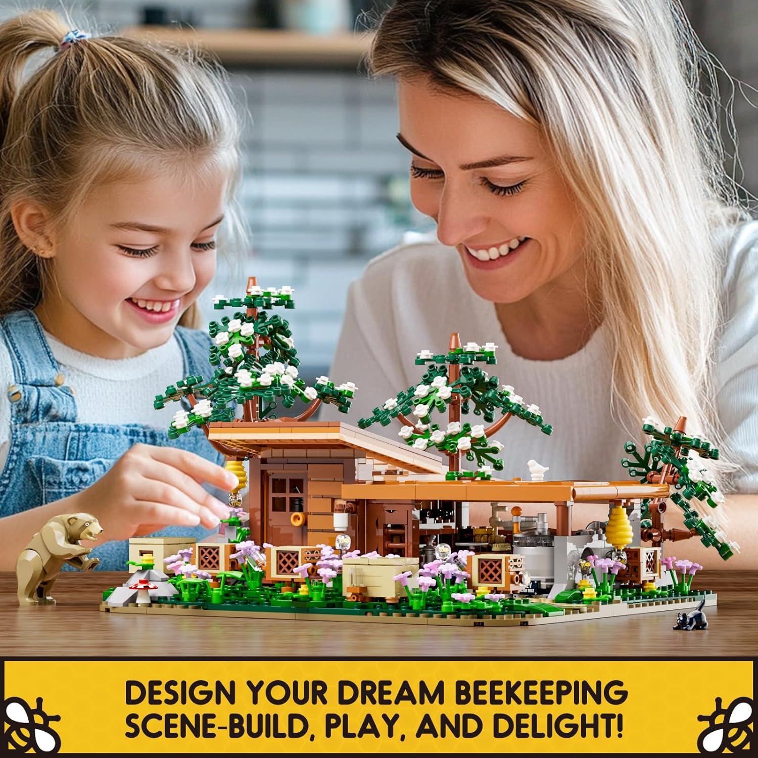 Conjunto de Bloques de Construcción FUNWHOLE Granja de Abejas 1274 Pcs
