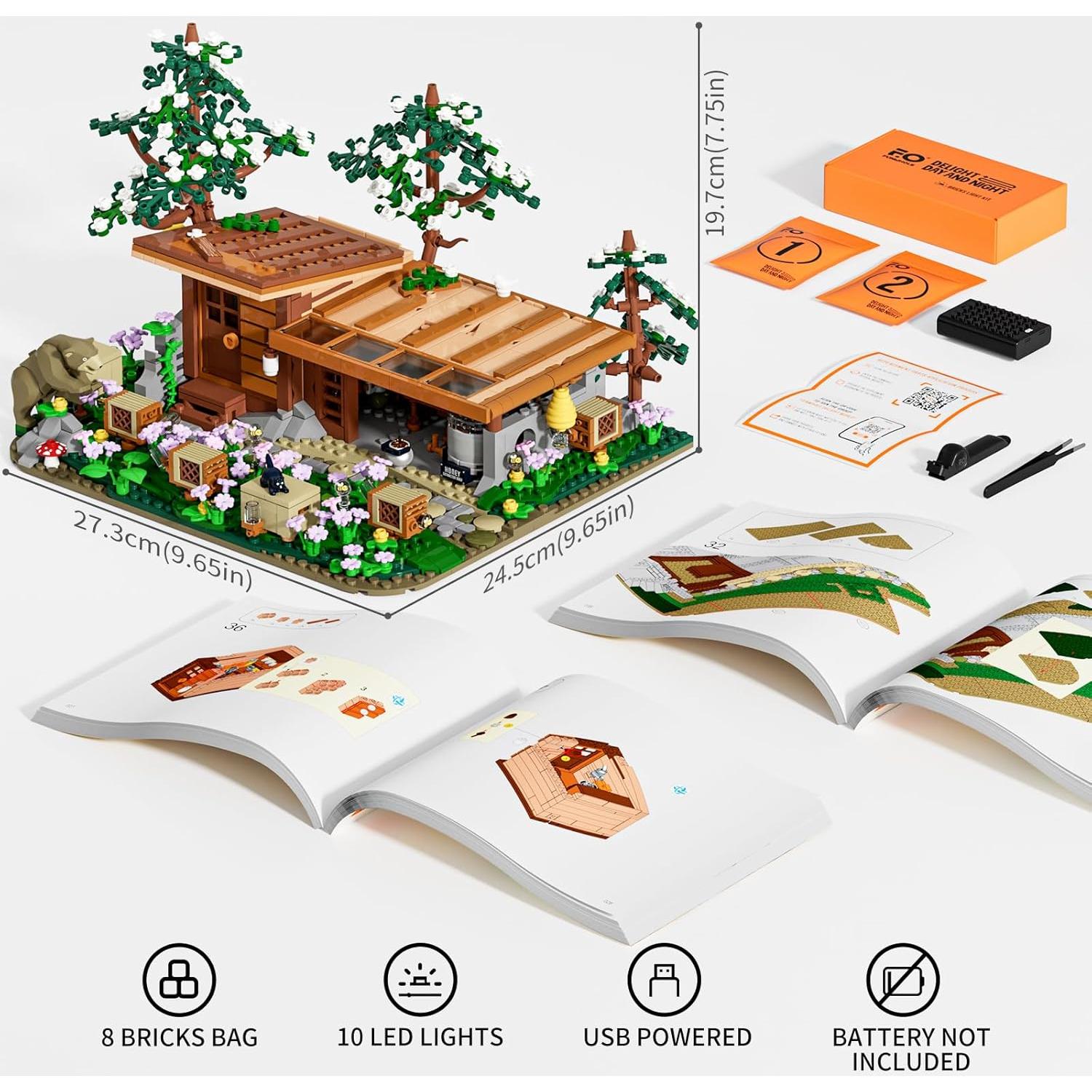 Conjunto de Bloques de Construcción FUNWHOLE Granja de Abejas 1274 Pcs