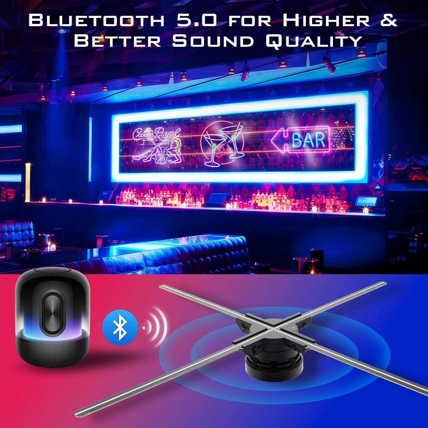 Ventilador Holográfico 3D HoloSpin 49cm WiFi Bluetooth 560 LEDs