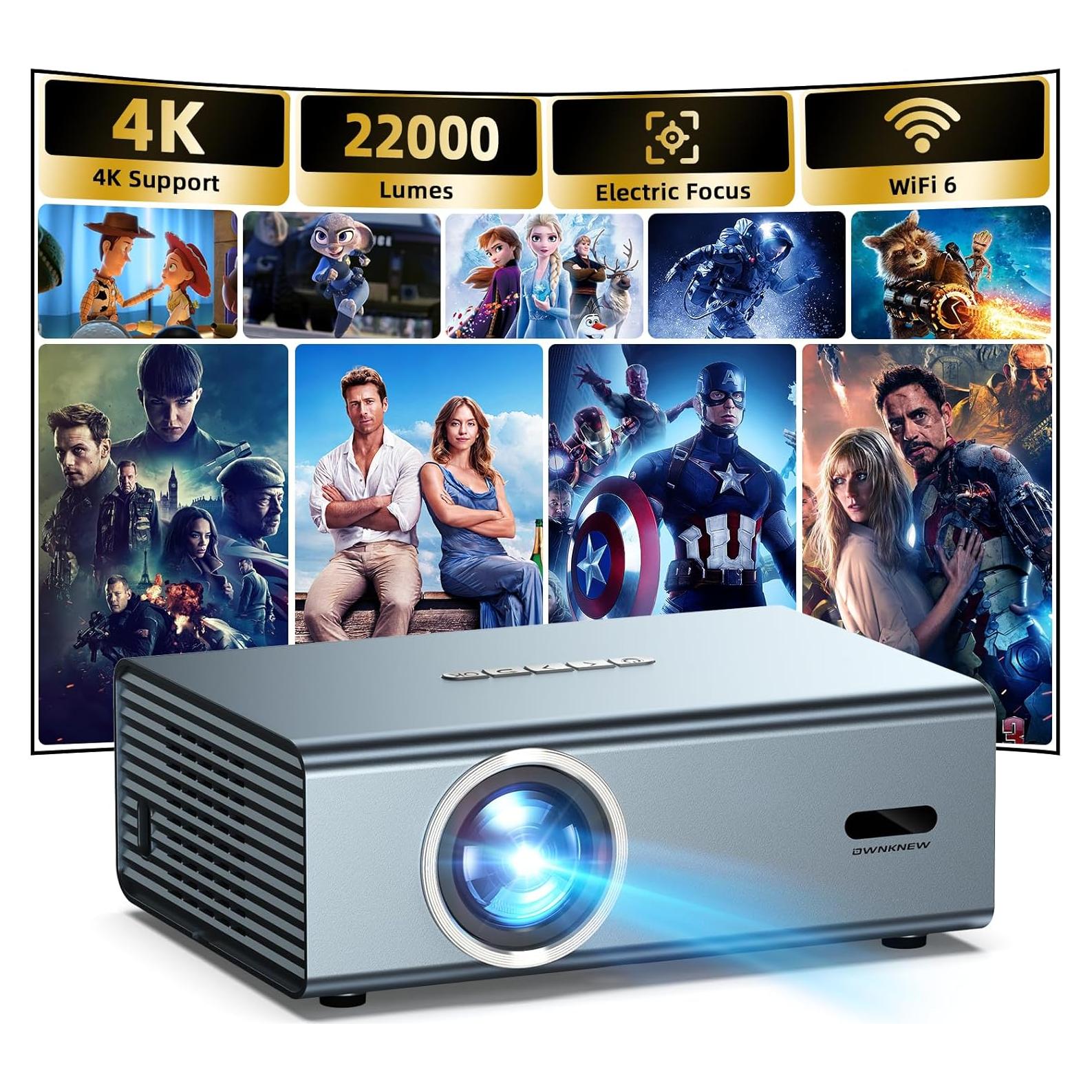 Proyector 4K OWNKNEW GC357 con WiFi6 y Bluetooth 5.3