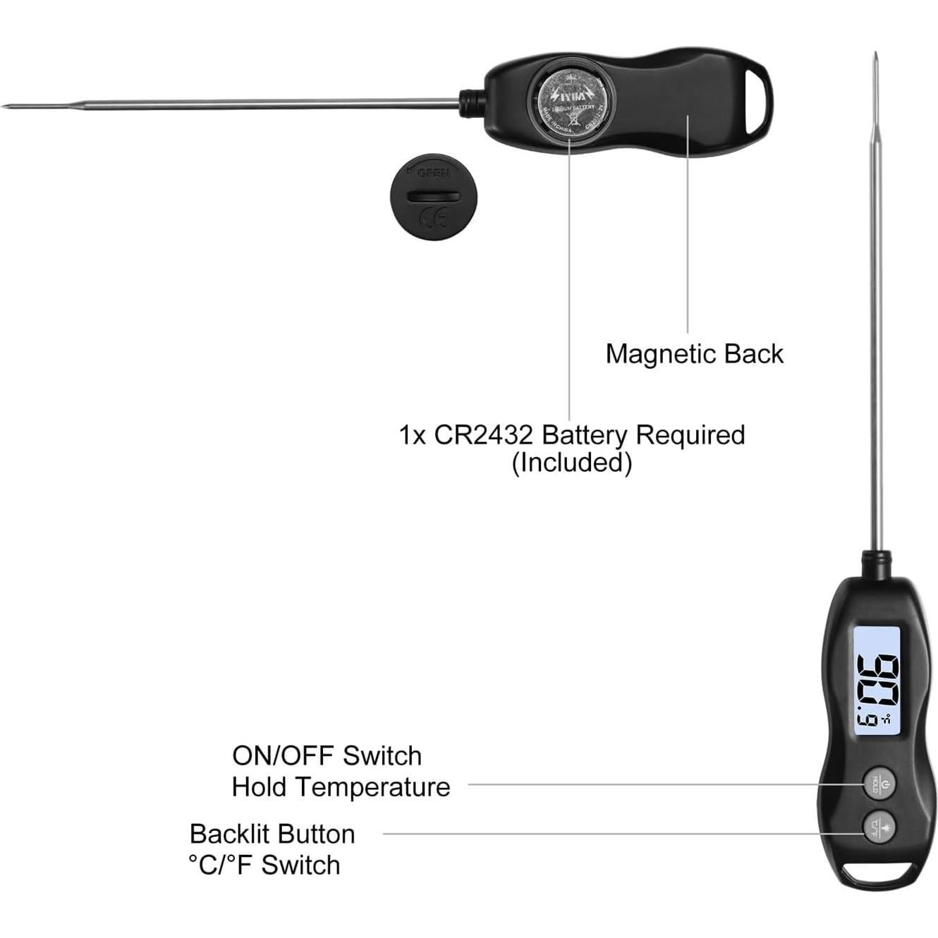 Termómetro Digital de Carne BRAPILOT a Prueba de Agua 300°C