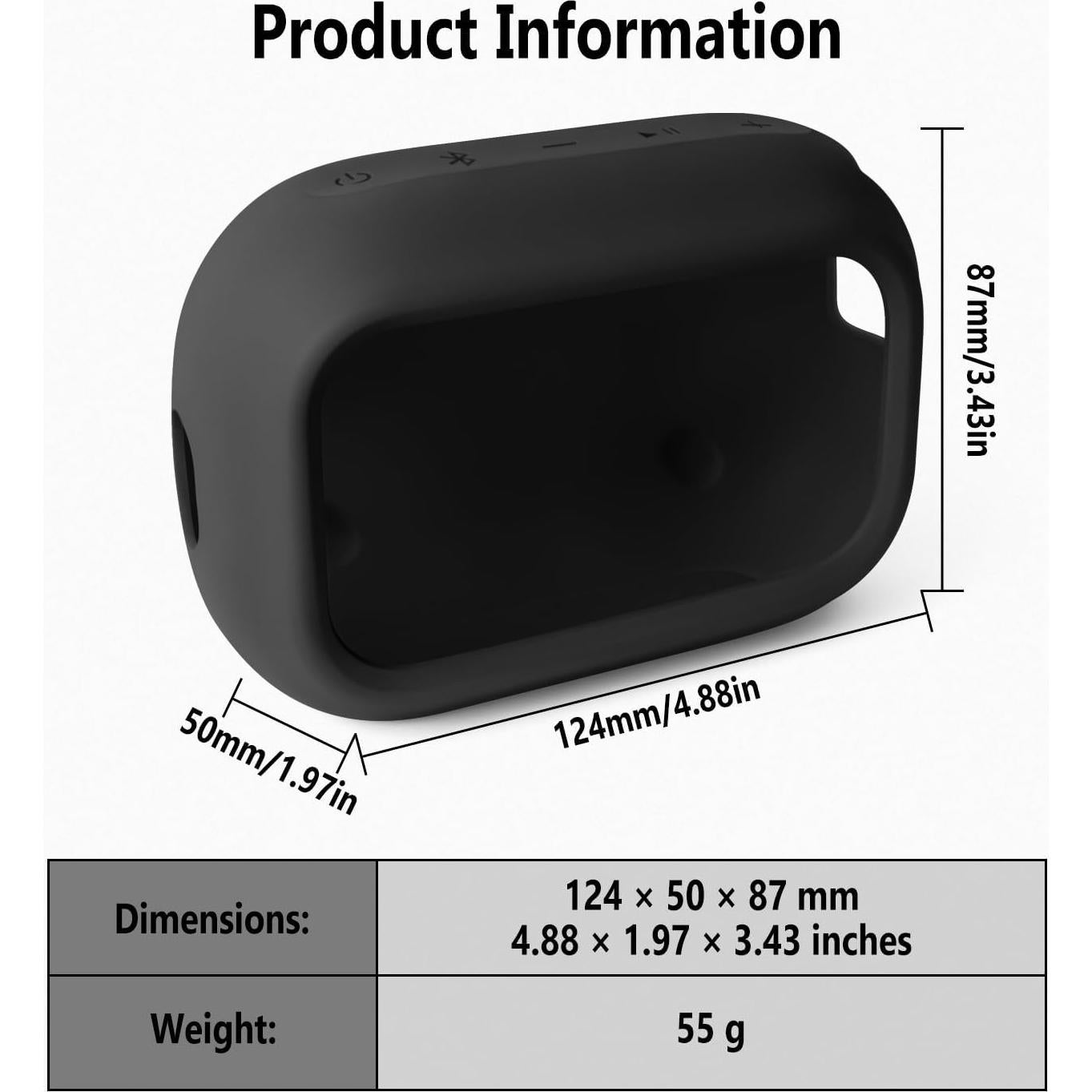 Funda de Silicona Geiomoo para Altavoz Anker Select 4 Go - Negro