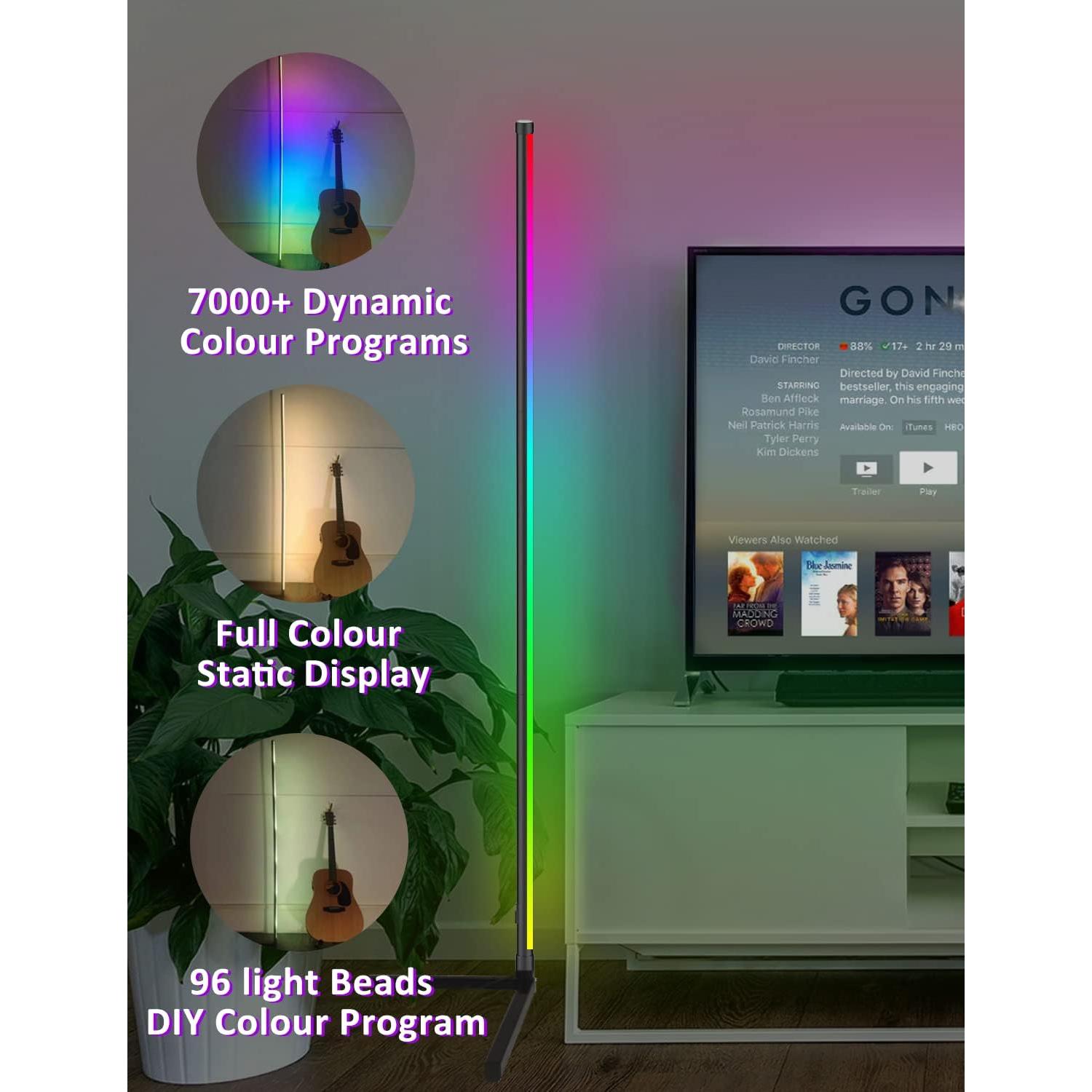 Lámpara de Pie LED RGB Inteligente Sotipevs 152 cm Control Remoto