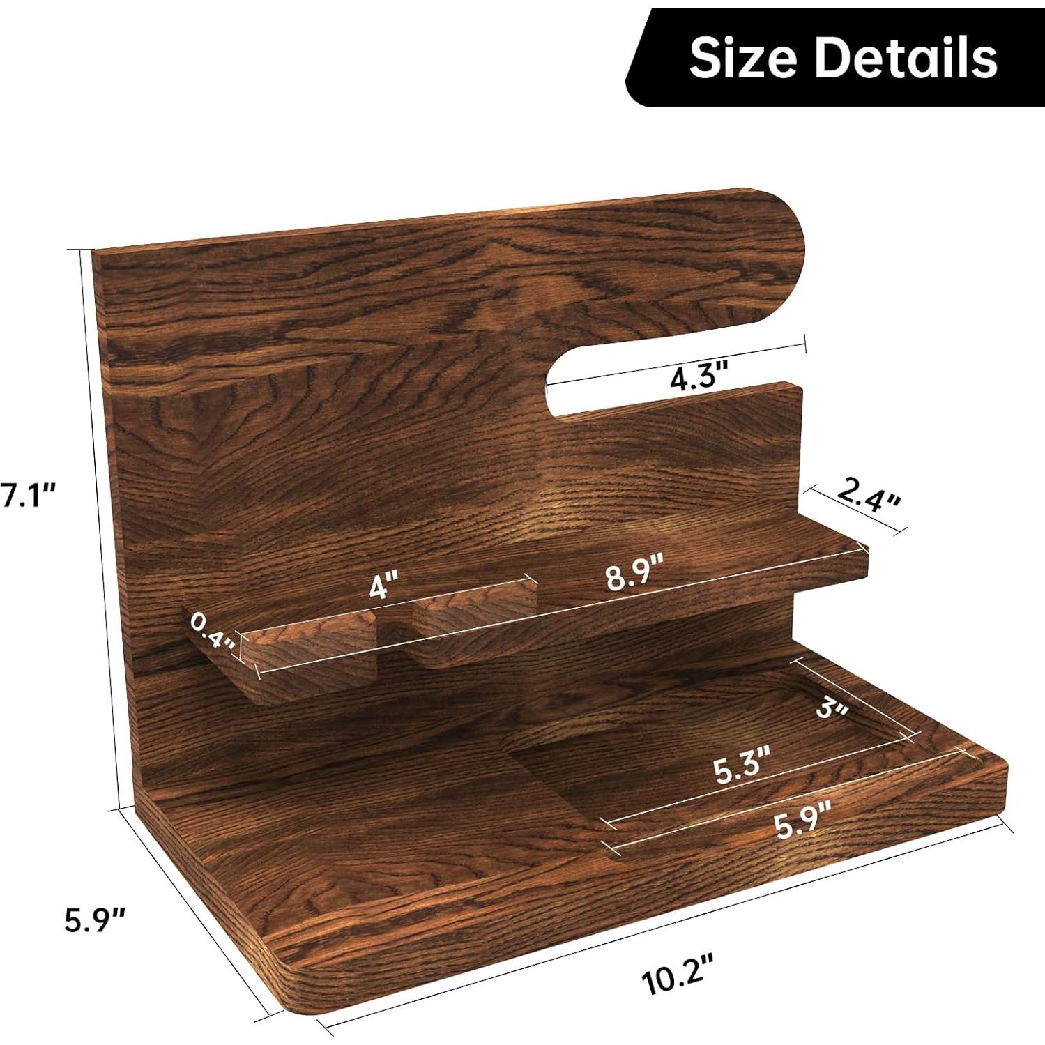 Organizador de Mesita de Noche de Madera Iswabard 26x14.5x19 cm