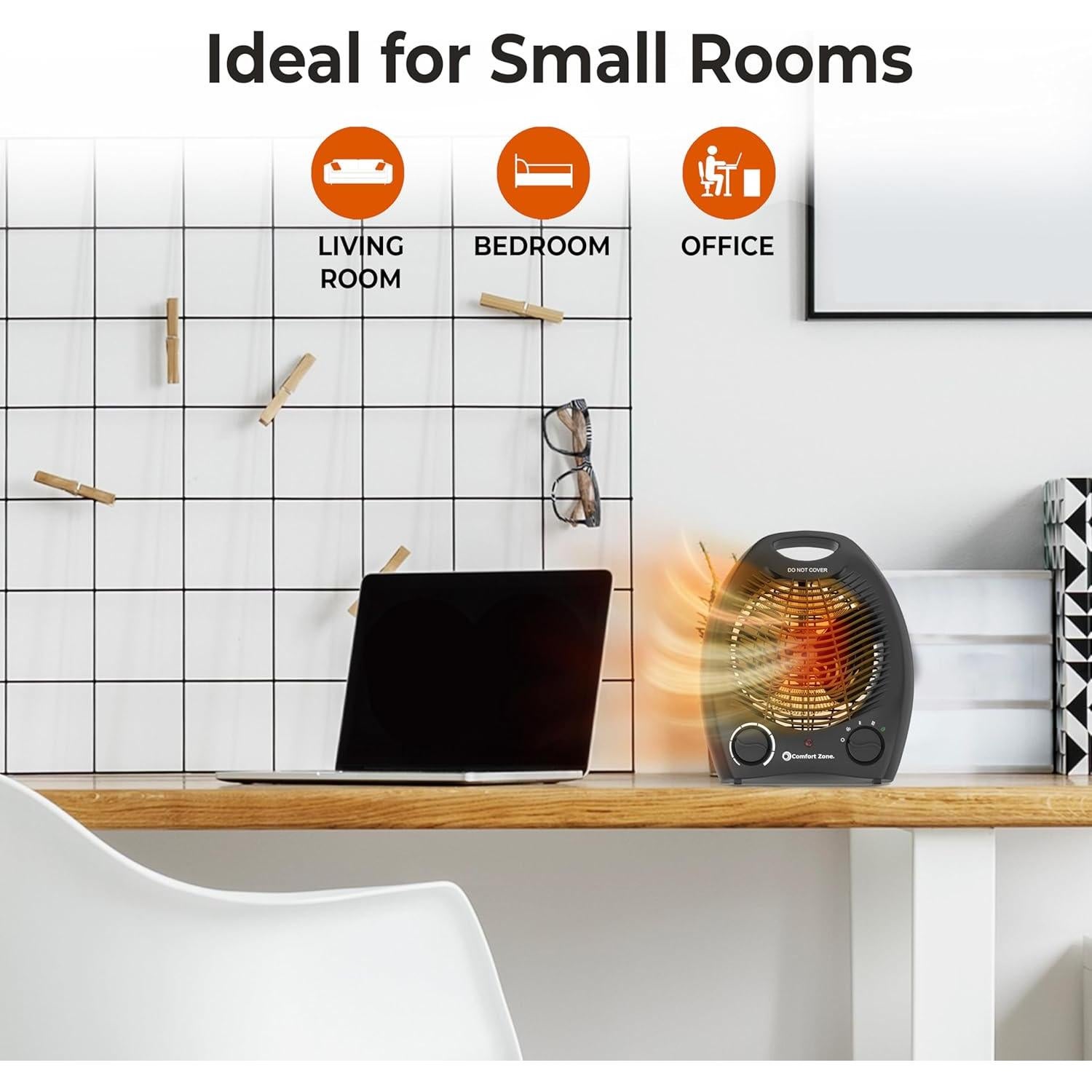 Calentador de Espacio Eléctrico Comfort Zone CZ40EBK 1500W