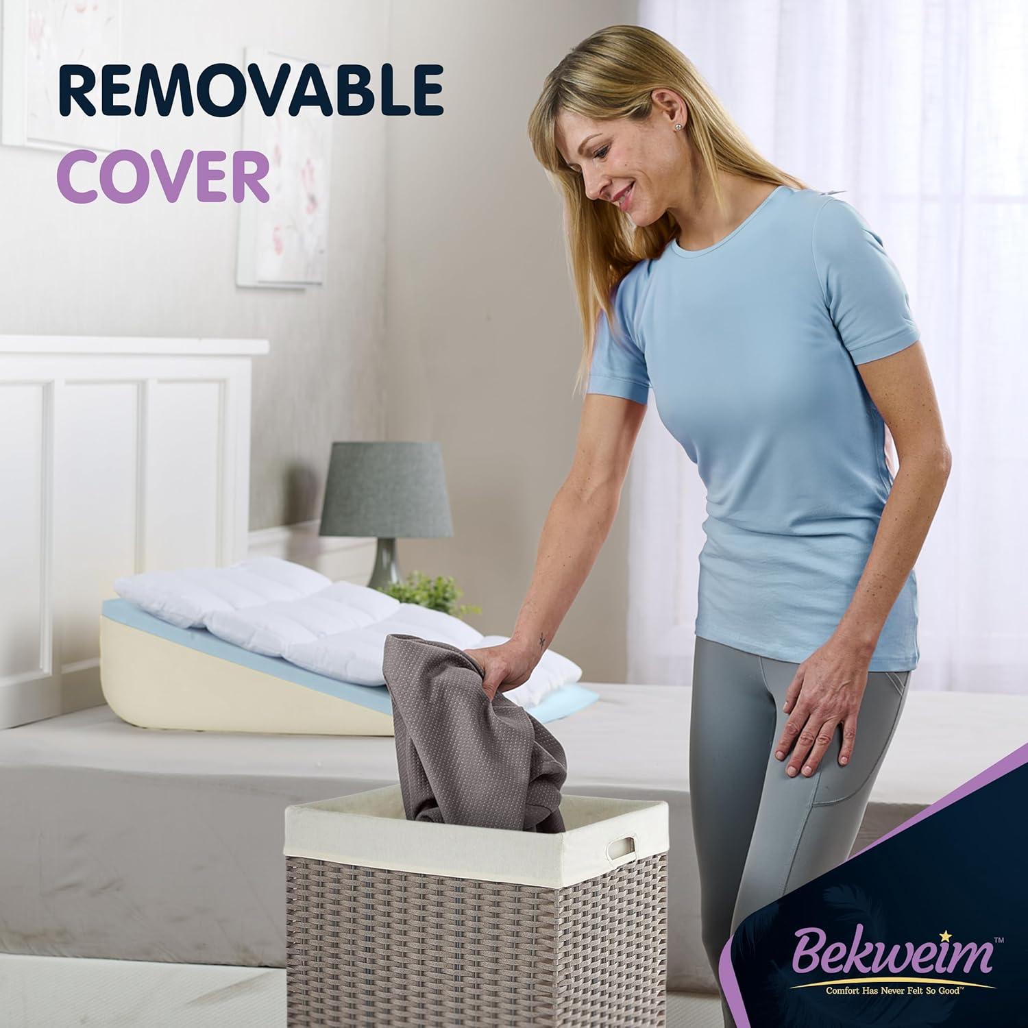 Bed Wedge Pillow for Sleeping with Memory Foam and Ultra Comfortable Topper - Wedge Pillow for Sleep Apnea, Acid Reflux Relief, Gerd, After Surgery and Back Pain Relief (Gray)