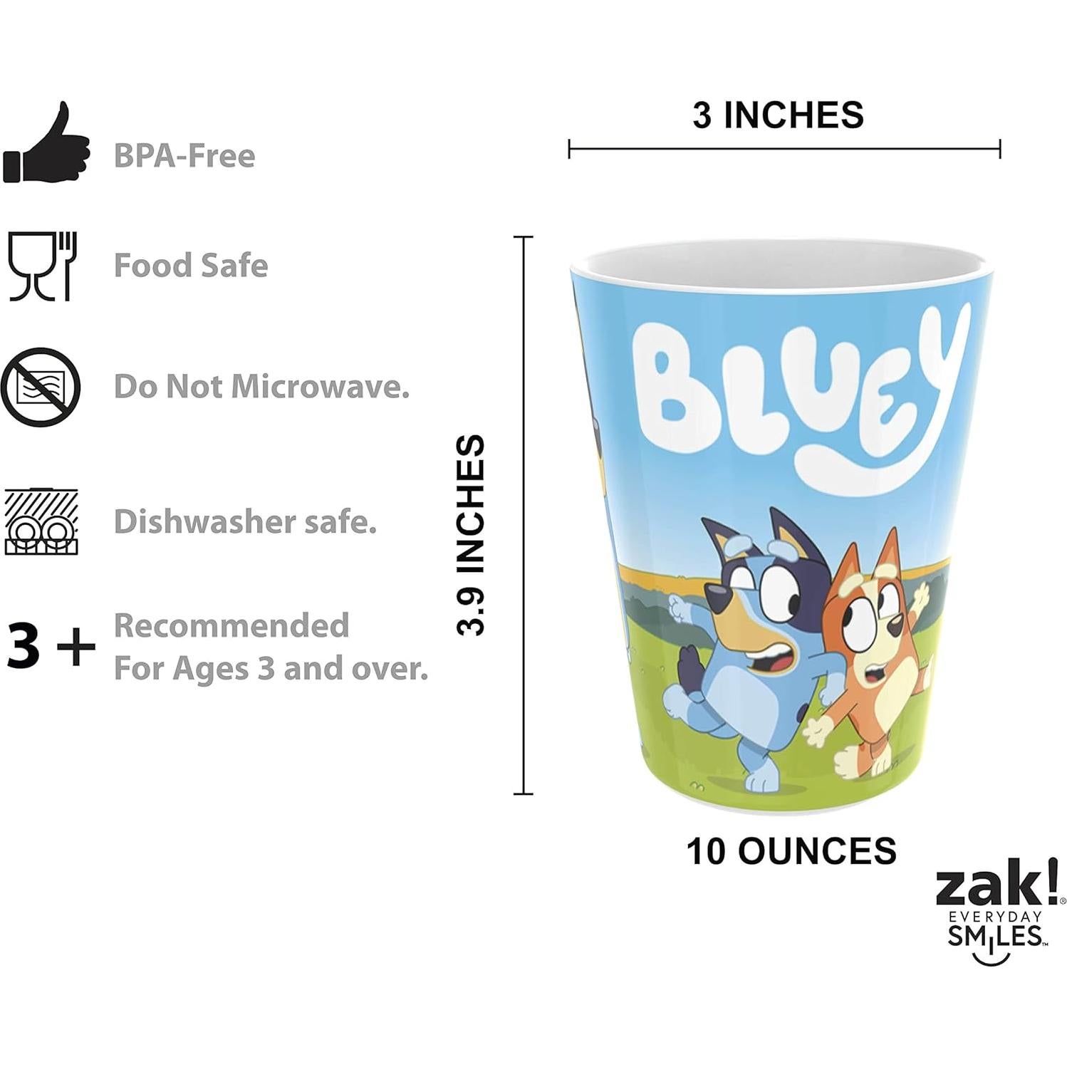 Conjunto de Vajilla de 5 Piezas Zak Designs Bluey - Plástico y Acero Inoxidable