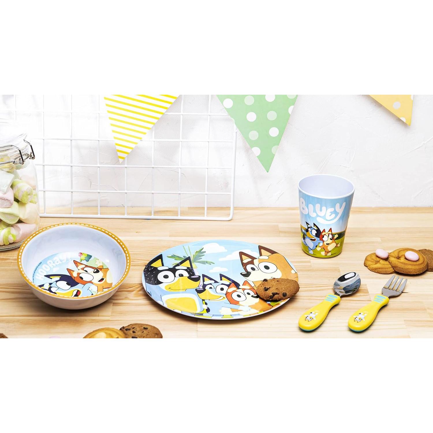 Conjunto de Vajilla de 5 Piezas Zak Designs Bluey - Plástico y Acero Inoxidable
