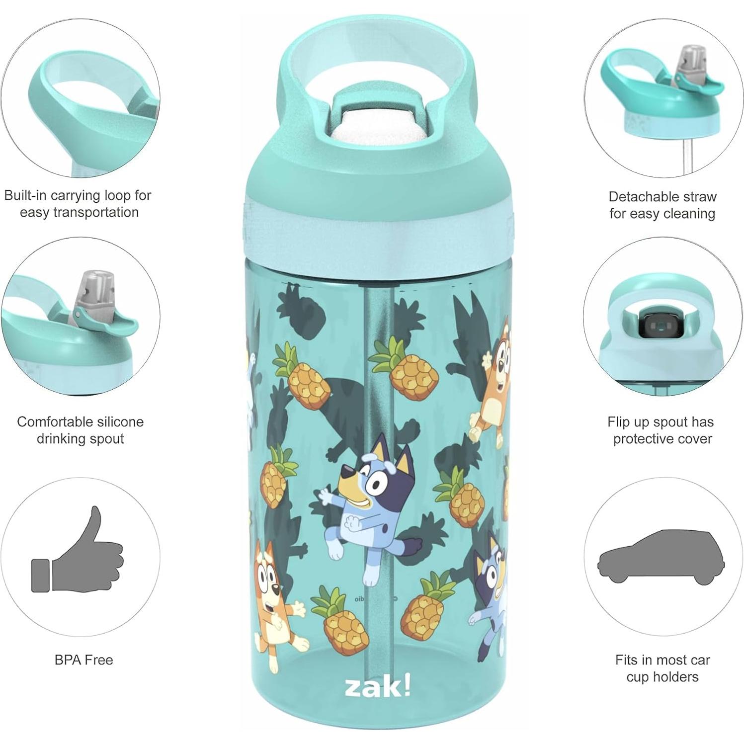 Juego de Vajilla Infantil 5 Piezas Zak Designs Bluey - Plástico y Acero Inoxidable