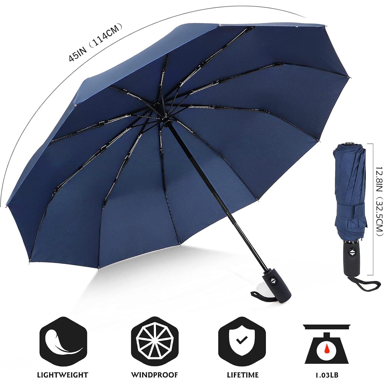 Paraguas ZOMAKE Compacto Automático 32.5cm Ligero Azul Marino