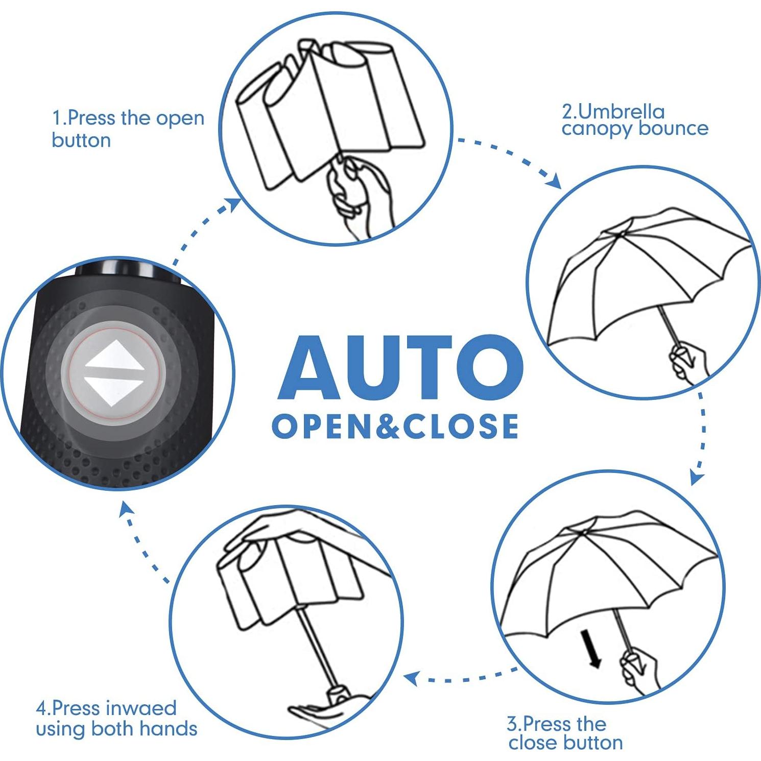 Paraguas ZOMAKE Compacto Automático 32.5cm Ligero Azul Marino