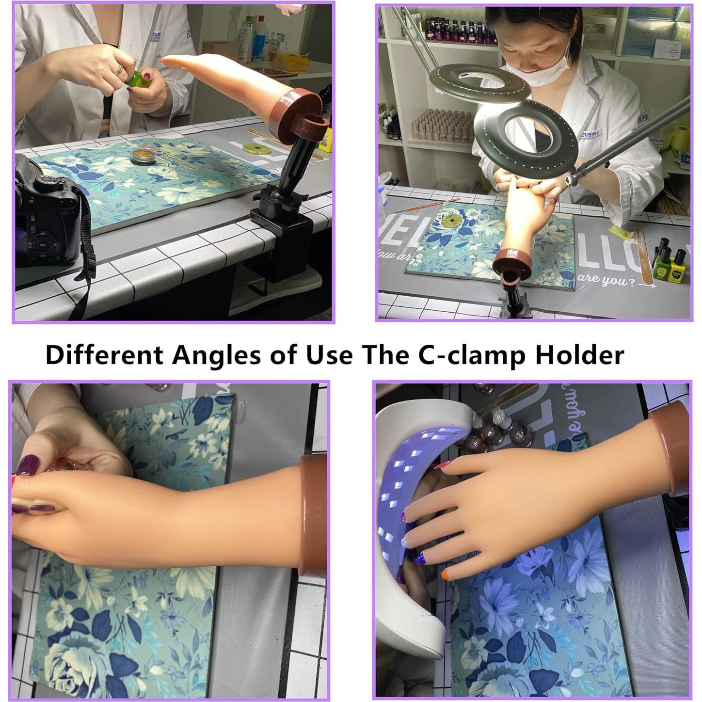 Kit de Mano de Práctica para Uñas Acrílicas FU SHEN - Mano Oscura