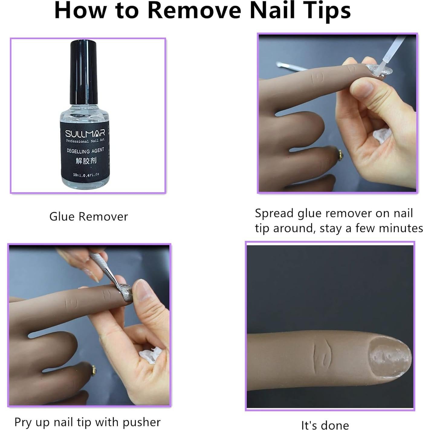 Kit de Mano de Práctica para Uñas Acrílicas FU SHEN - Mano Oscura