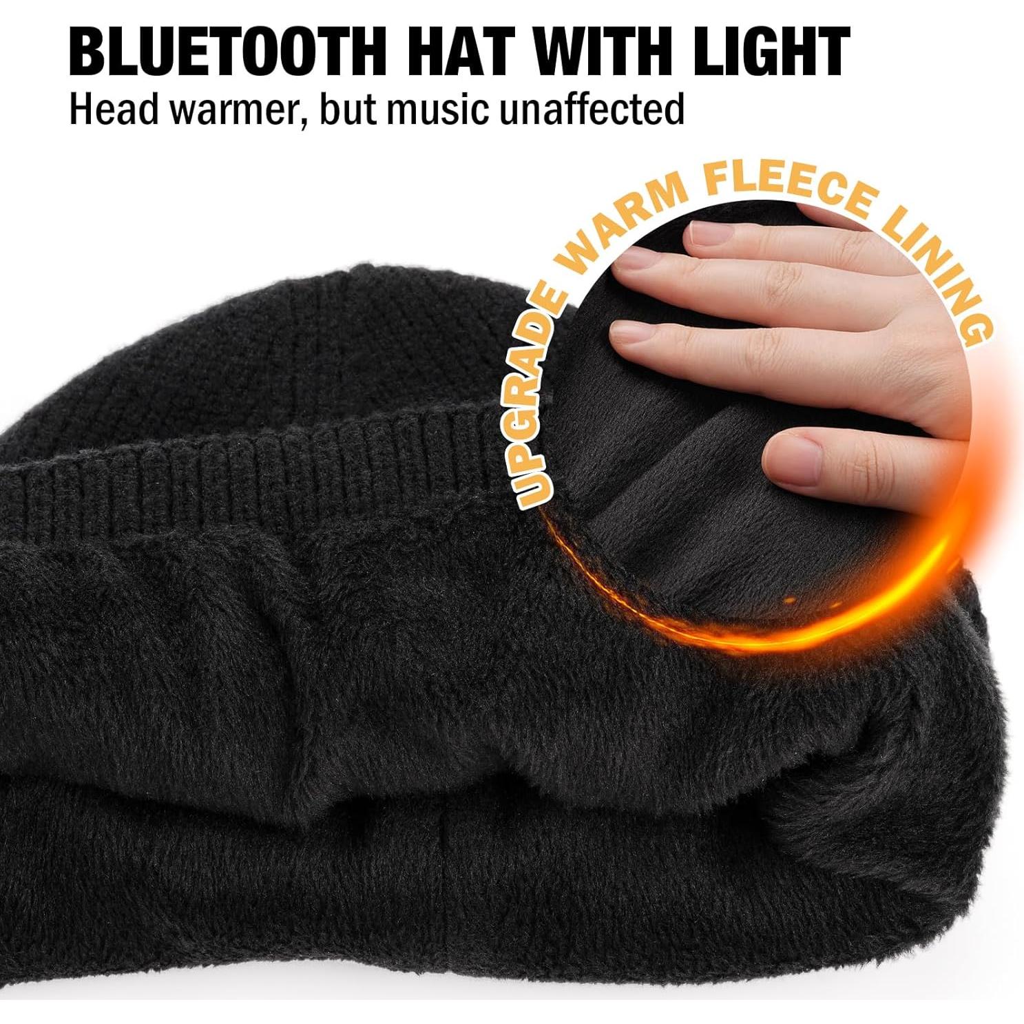 Gorro Bluetooth LED Wmcaps Forrado Polar Cálido con Micrófono