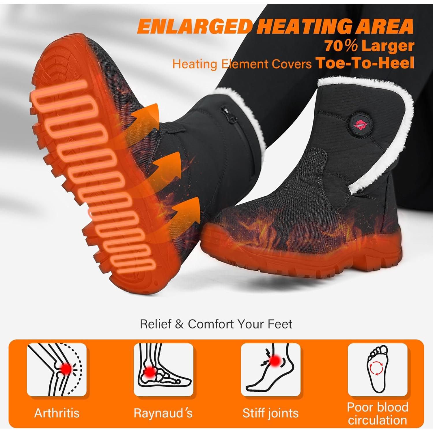 Botas Calentadas Dr.Warm para Mujeres, Piel Sintética, 7.4V