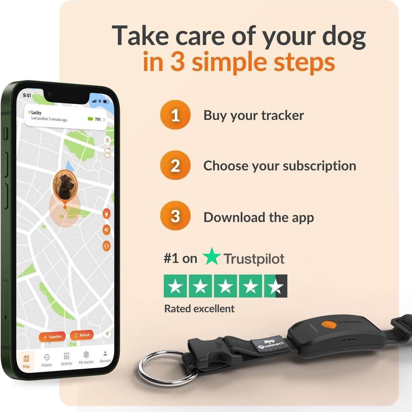 Collar GPS para Perros Weenect XT - Impermeable y Durable