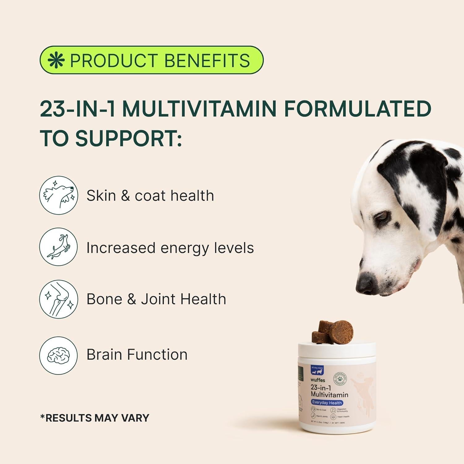 Suplemento Multivitamínico Wuffes 23-en-1 para Perros 30 Masticables