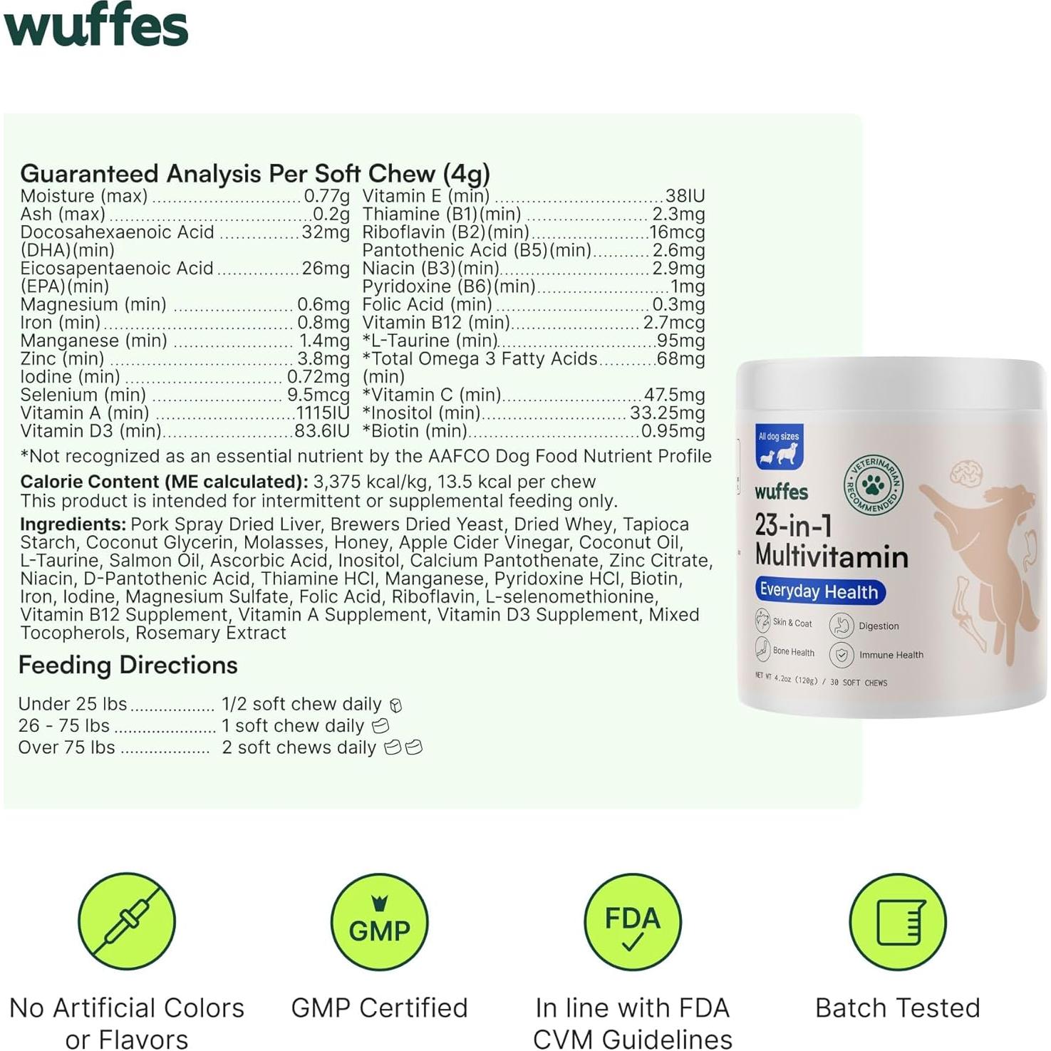 Suplemento Multivitamínico Wuffes 23-en-1 para Perros 30 Masticables