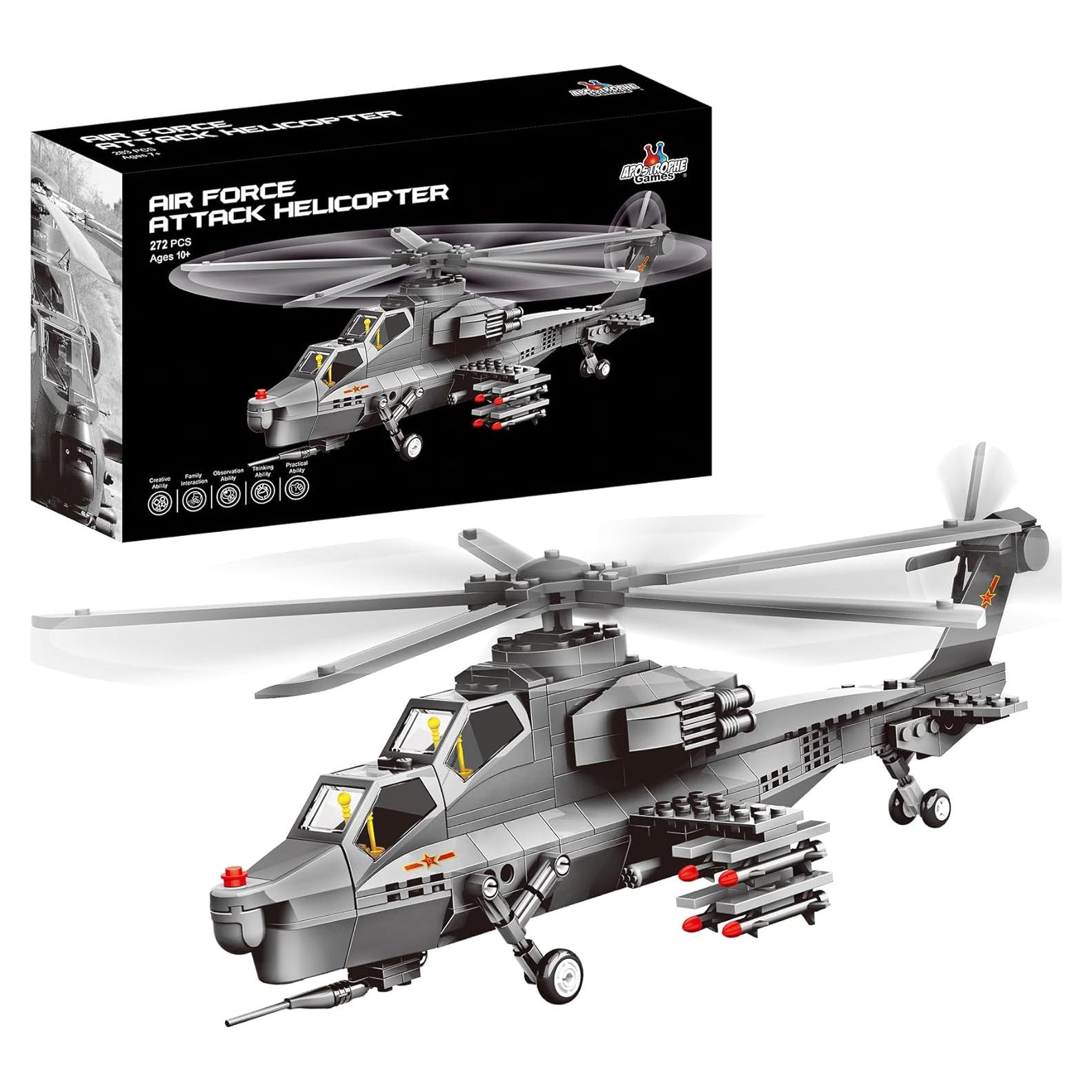 Set de Bloques de Construcción Helicóptero Fuerza Aérea 272 Piezas