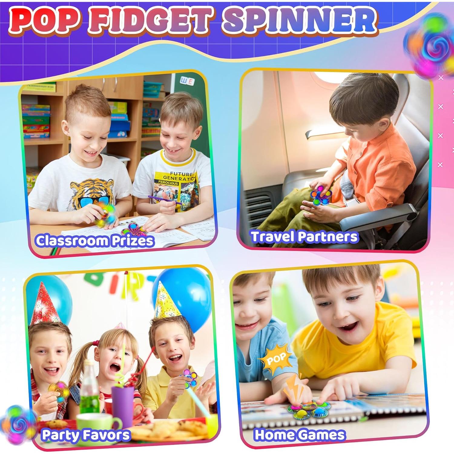 Fidget Spinner 9 PCS Chilvil Juguetes Antiestrés para Niños