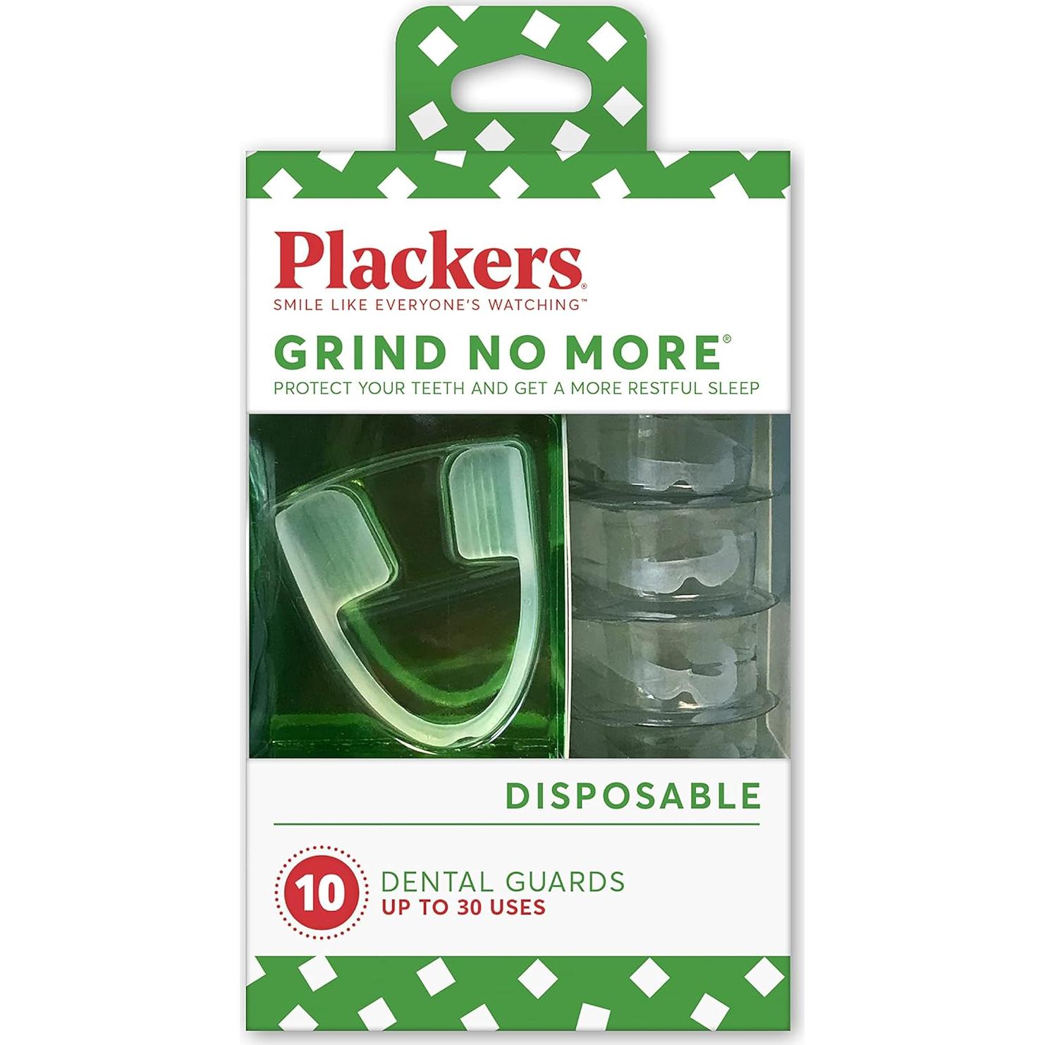 Plackers Grind No More Protector Nocturno + Hilos Dentales 75 Unidades