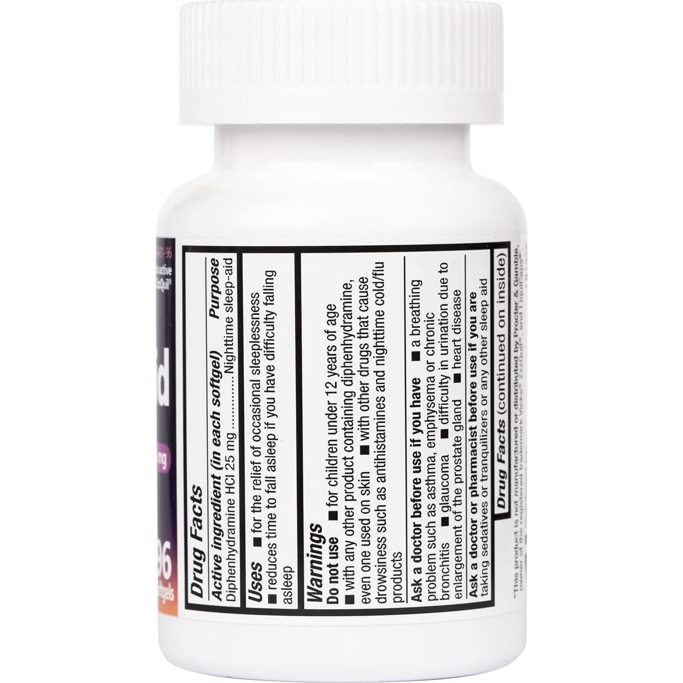 HealthA2Z Ayuda para Dormir 25mg Diphenhydramine 96 Cápsulas