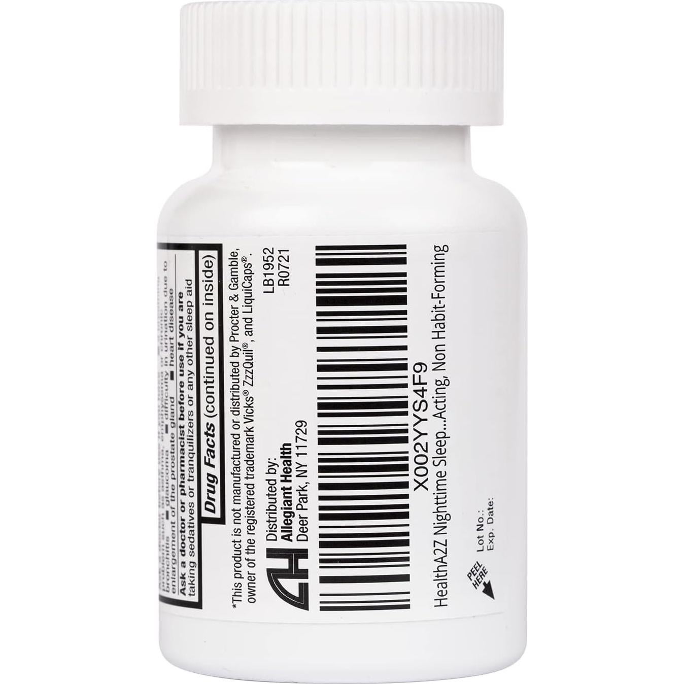HealthA2Z Ayuda para Dormir 25mg Diphenhydramine 96 Cápsulas