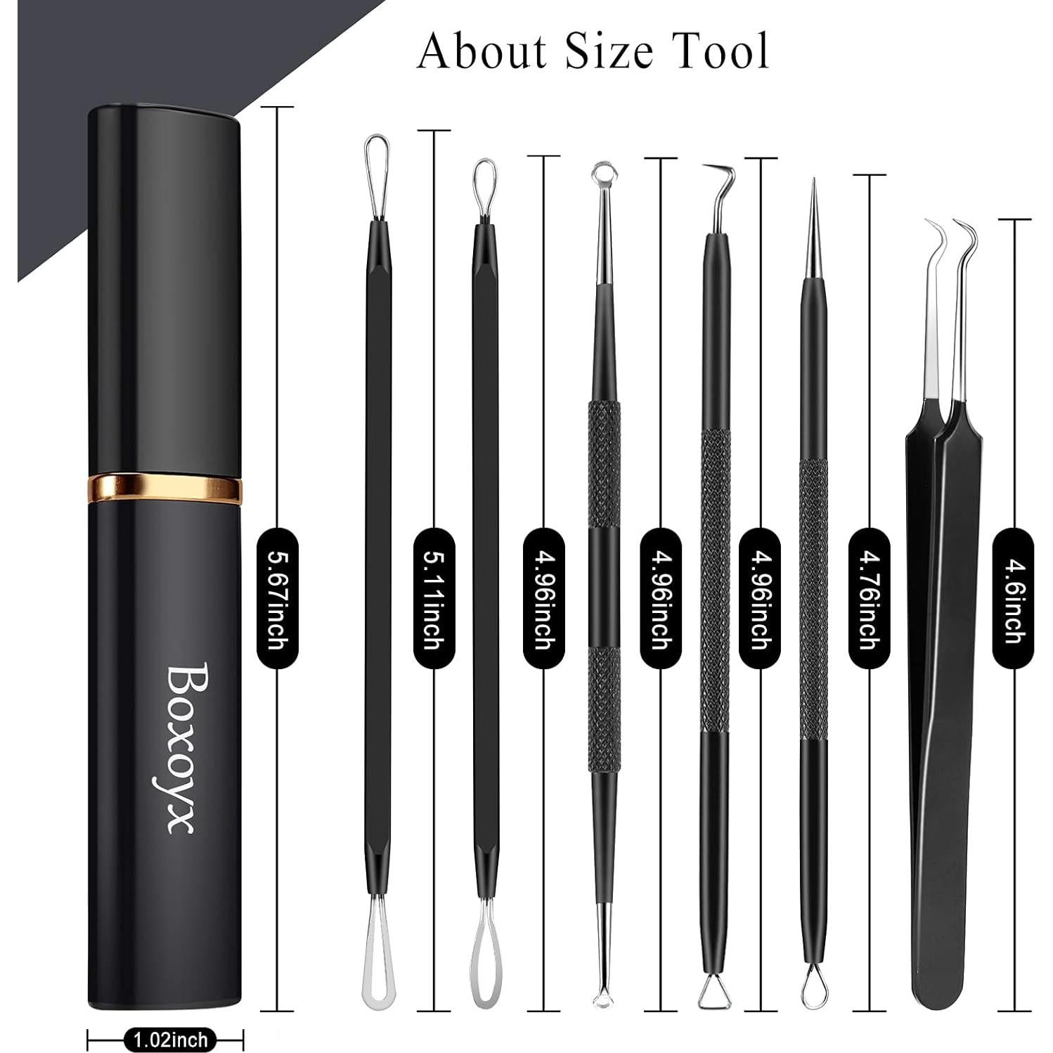 Kit de Herramientas para Espinillas Boxoyx - 6 Piezas Acero Inoxidable