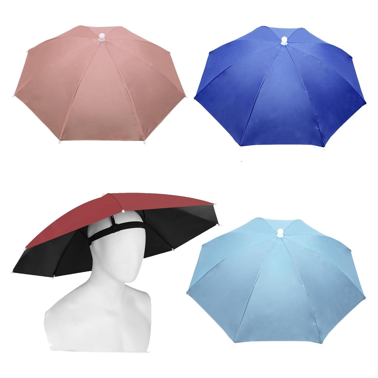 Paquete de 4 Sombreros Paraguas MUFEKUM Plegables 69 cm