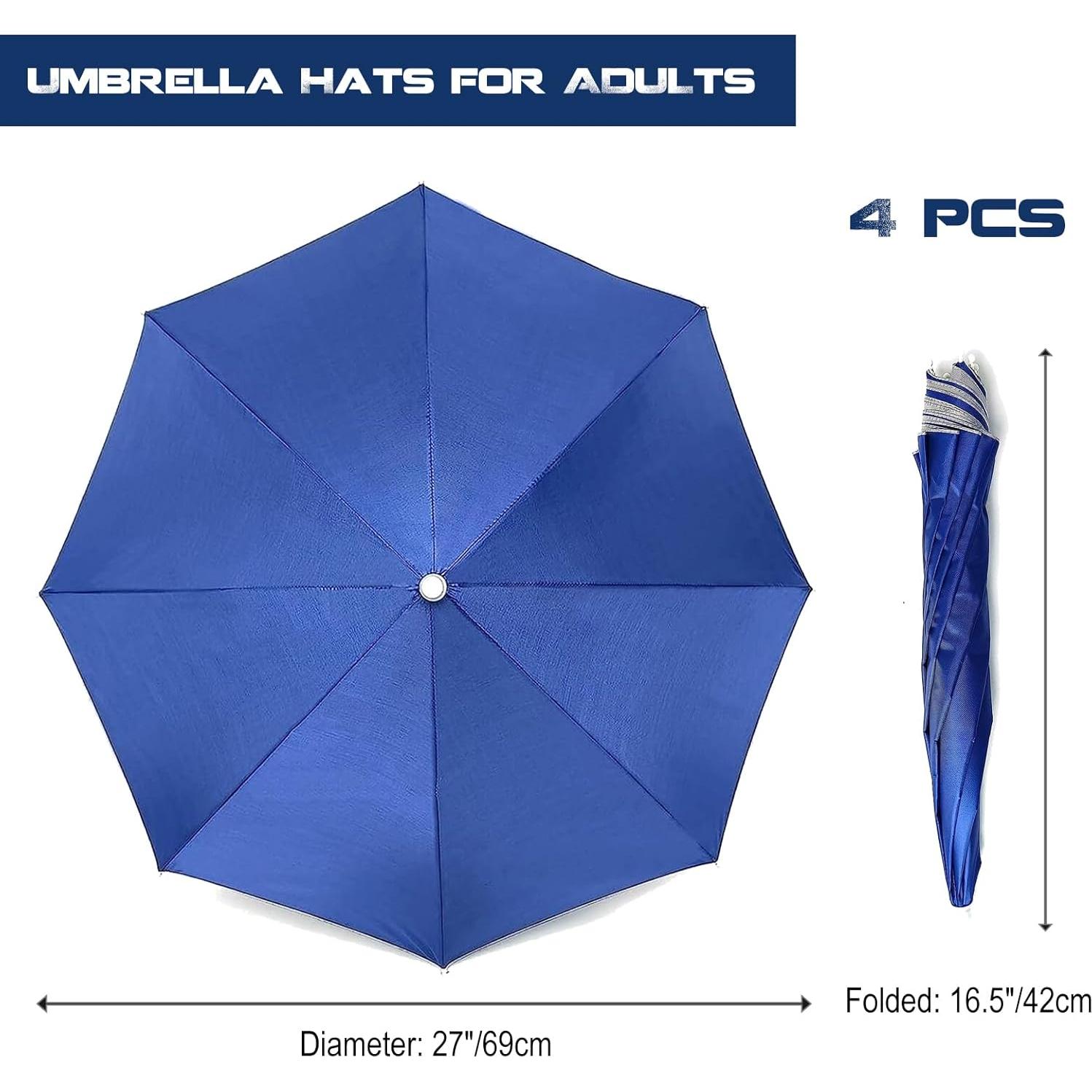 Paquete de 4 Sombreros Paraguas MUFEKUM Plegables 69 cm