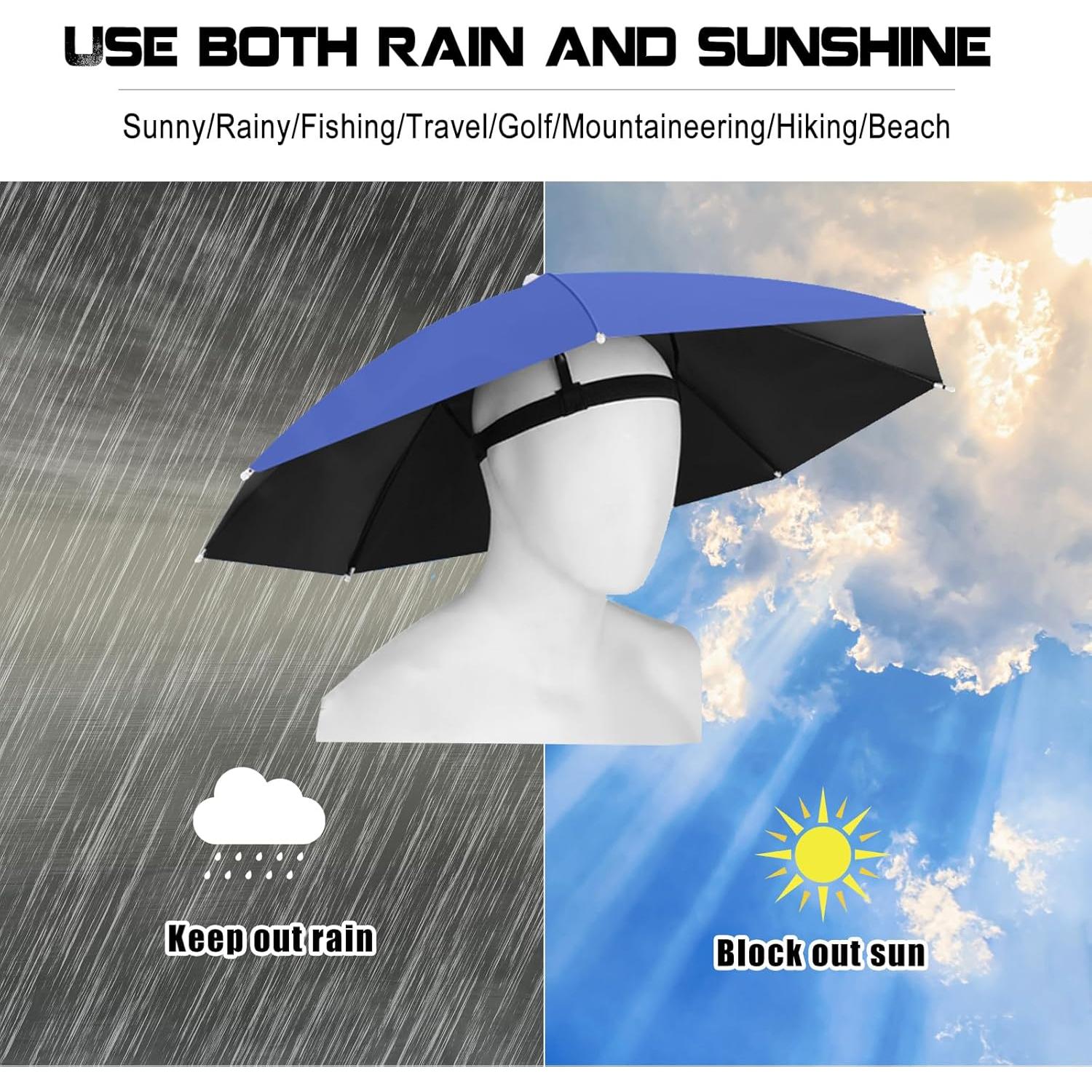 Paquete de 4 Sombreros Paraguas MUFEKUM Plegables 69 cm