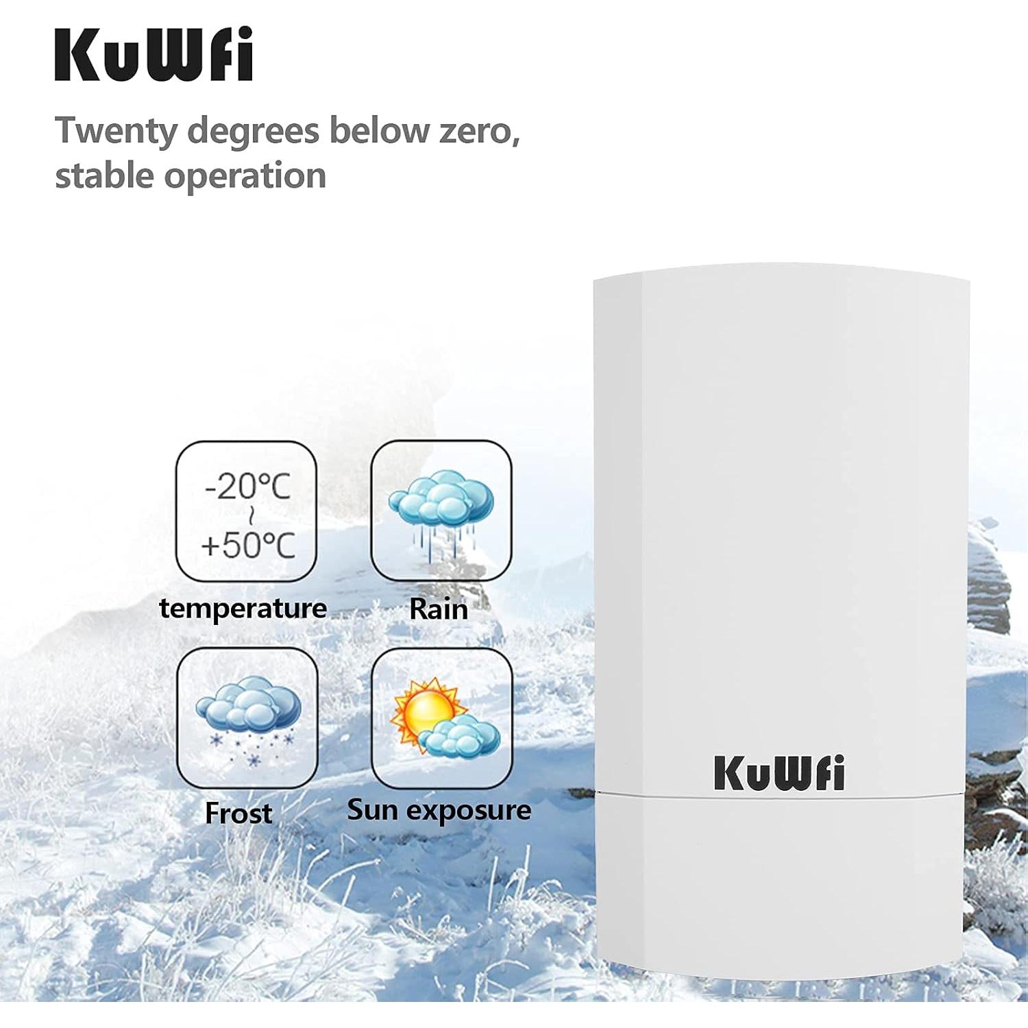 Puente Inalámbrico KuWFi CPE120 300Mbps 1KM Exterior