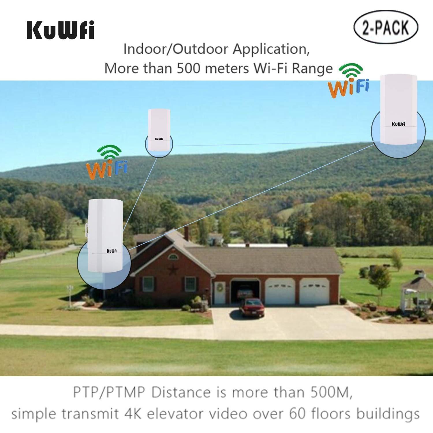 Puente Inalámbrico KuWFi CPE120 300Mbps 1KM Exterior