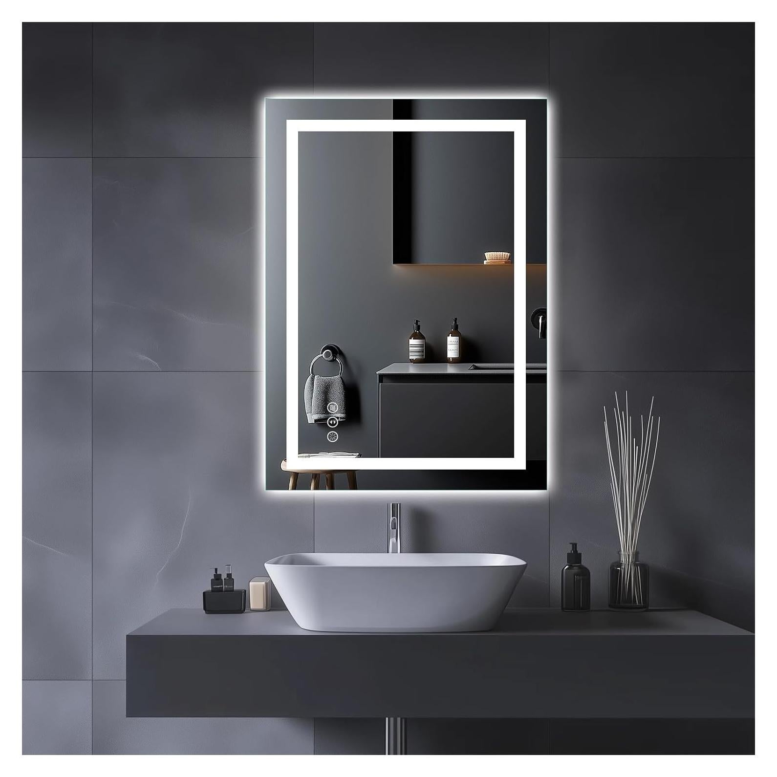 Espejo de Baño LED Amorho 71x50 cm Irrompible con Luz Táctil