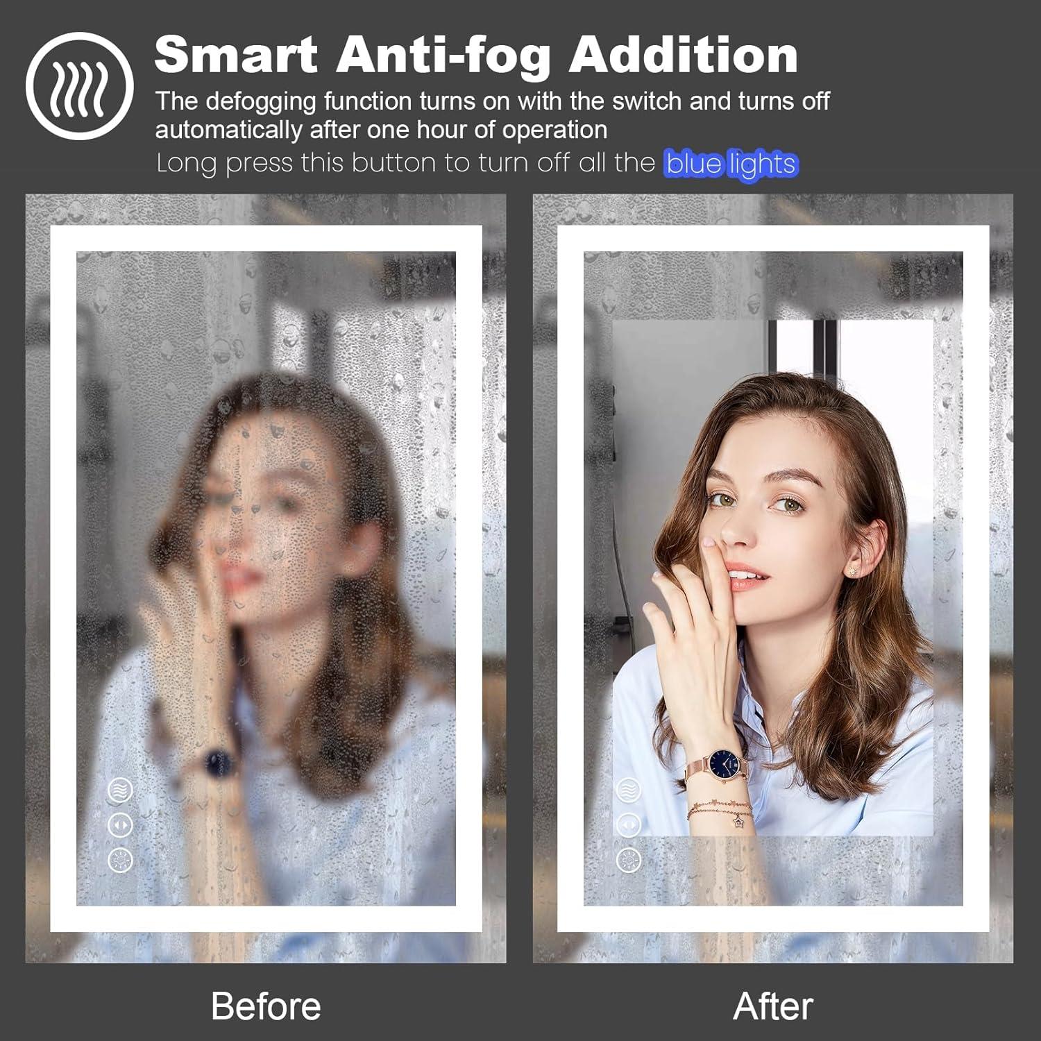 Espejo de Baño LED Amorho 71x50 cm Irrompible con Luz Táctil