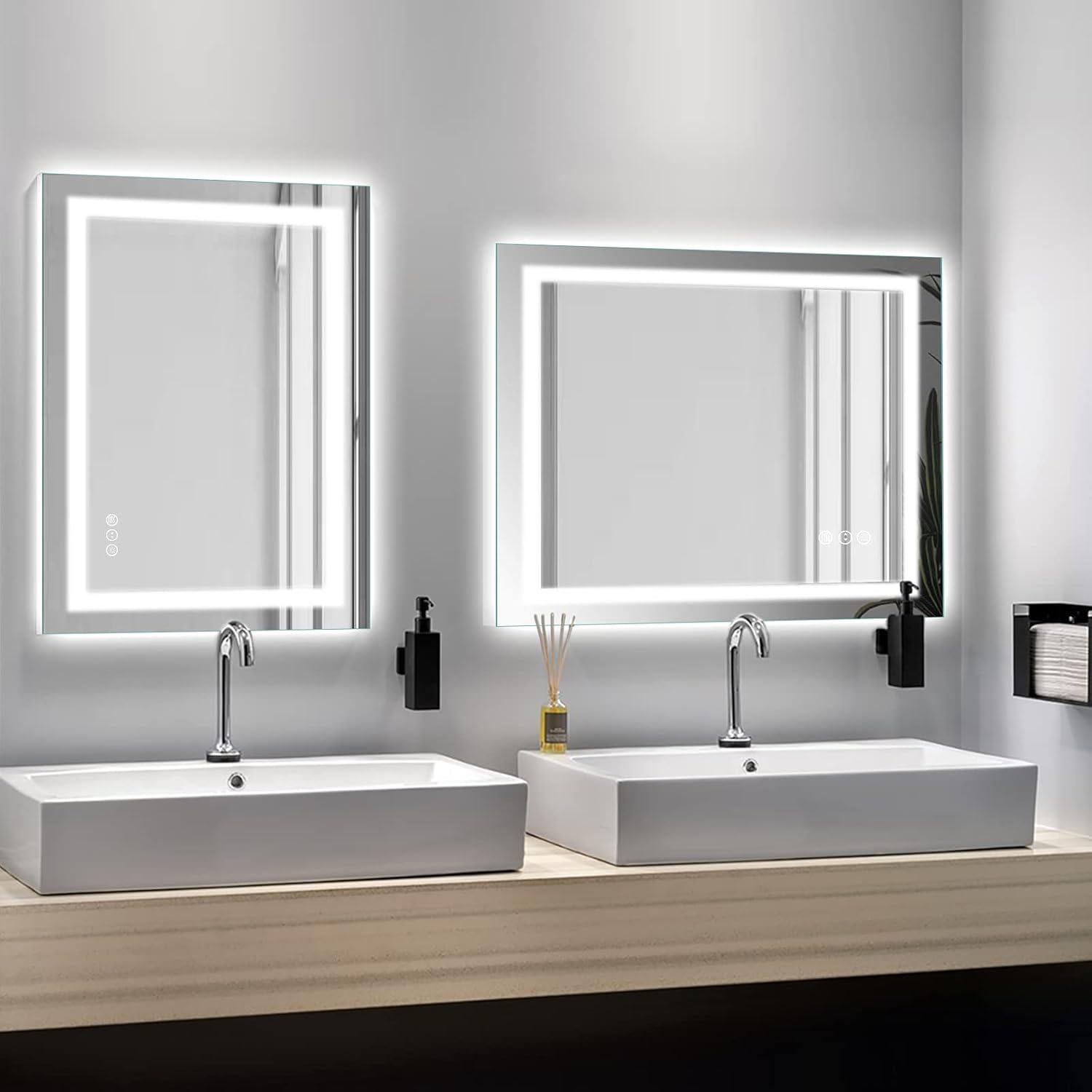 Espejo de Baño LED Amorho 71x50 cm Irrompible con Luz Táctil