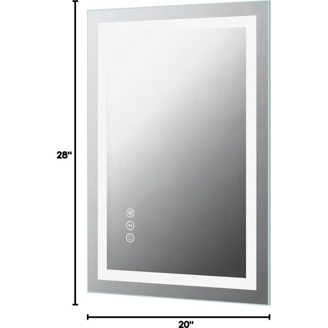 Espejo de Baño LED Amorho 71x50 cm Irrompible con Luz Táctil