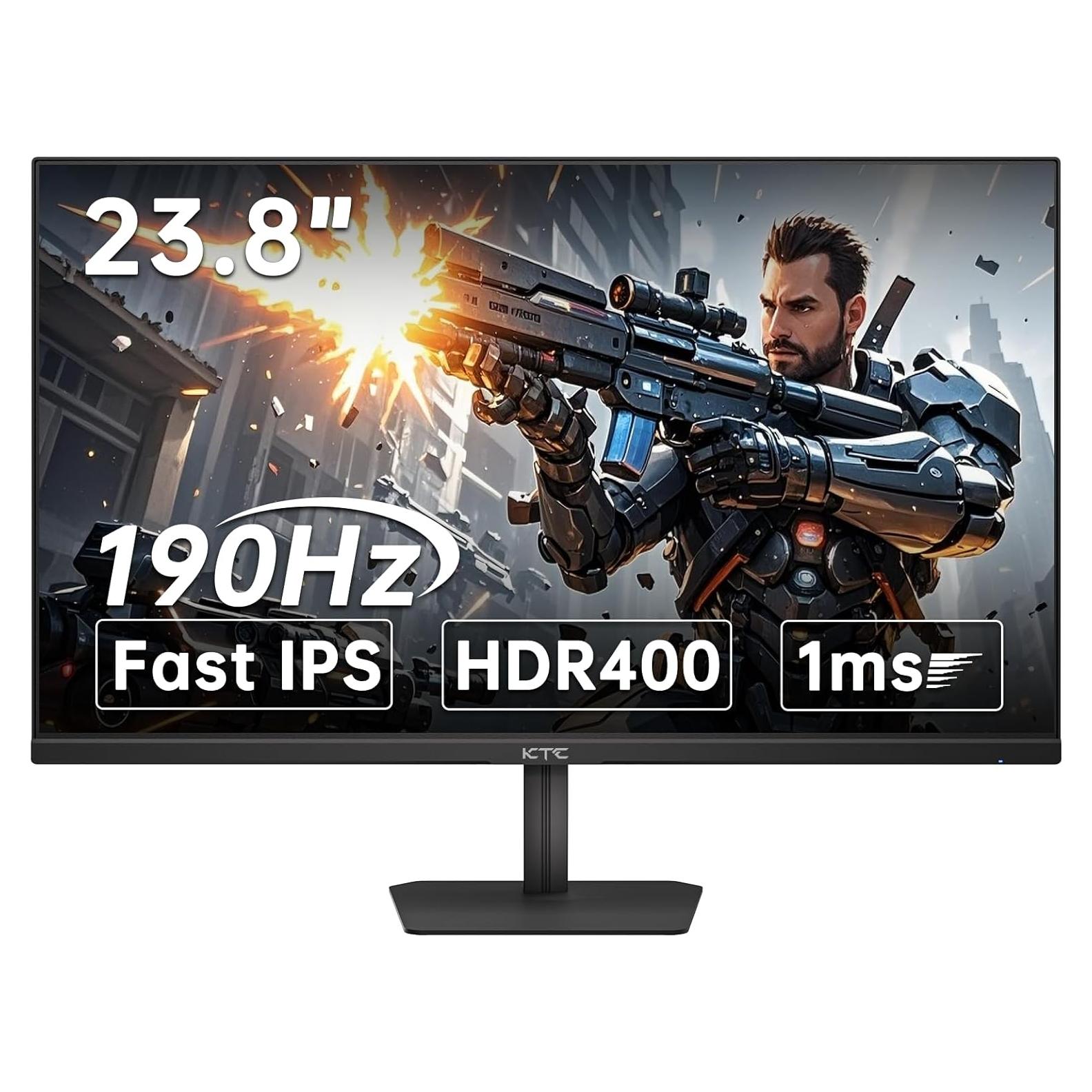 24 inch 190Hz/180Hz Gaming Monitor,HDR 400 Fast IPS Screen,FHD 1080P Monitor, 133% sRGB,AdaptiveSync,1ms Response Time,HDMI *2&DP*1,Tilt Adjustable, Eye Care