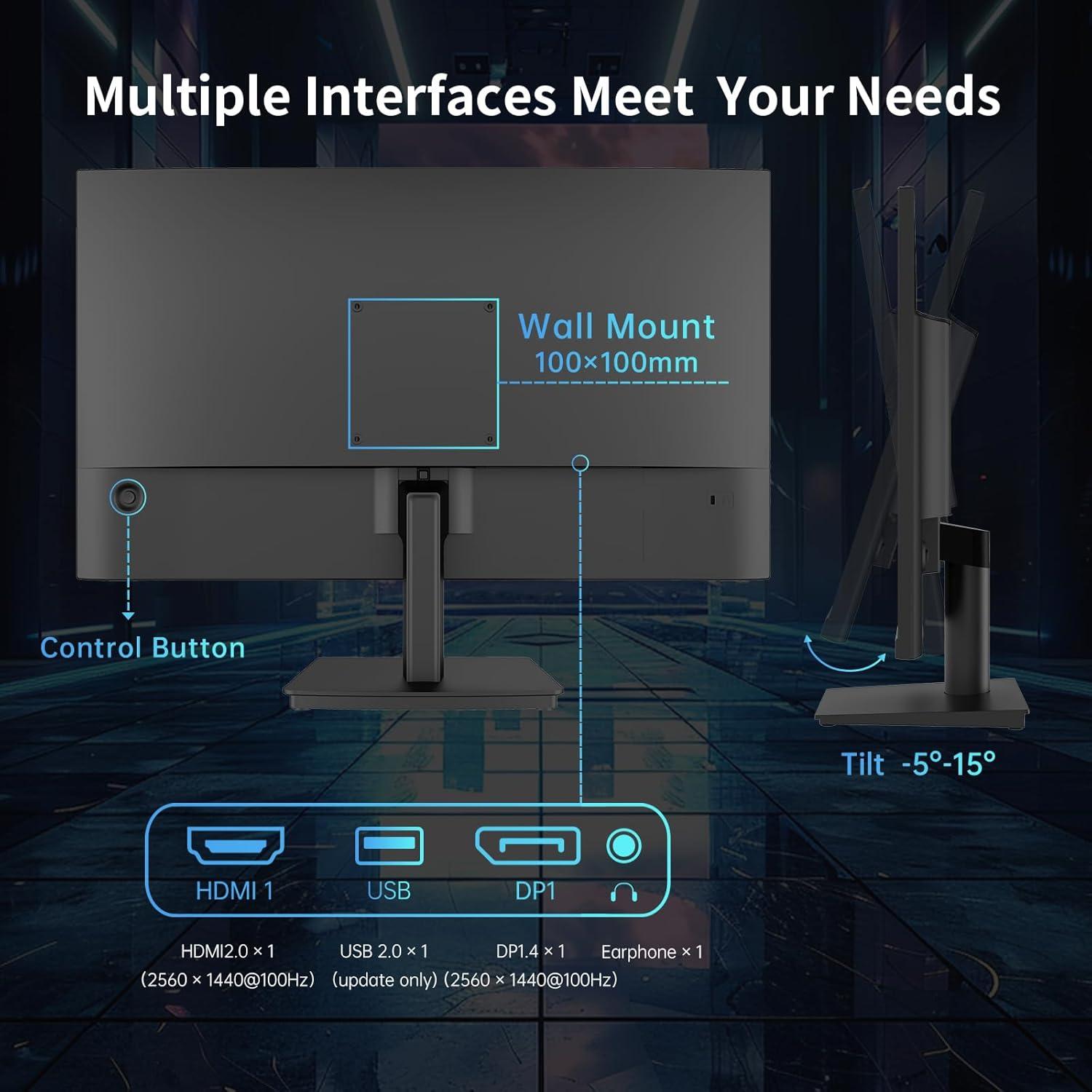 Monitor KTC QHD 24" 100Hz IPS 2K Anti-Luz Azul