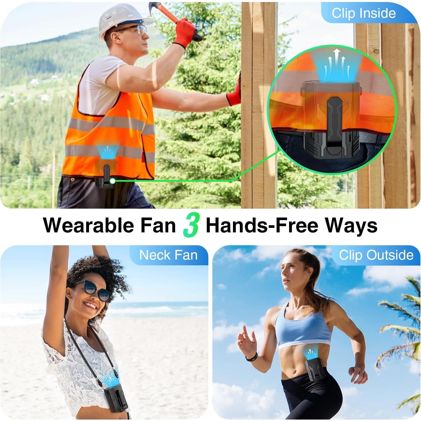 Ventilador Portátil Fuio F30 Recargable 4000mAh 4 Velocidades