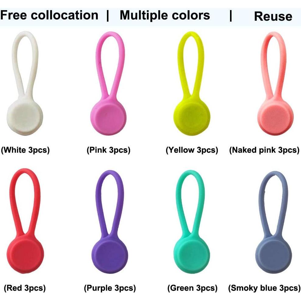 Correas Magnéticas Reutilizables Motiloo - 24 Piezas en 8 Colores