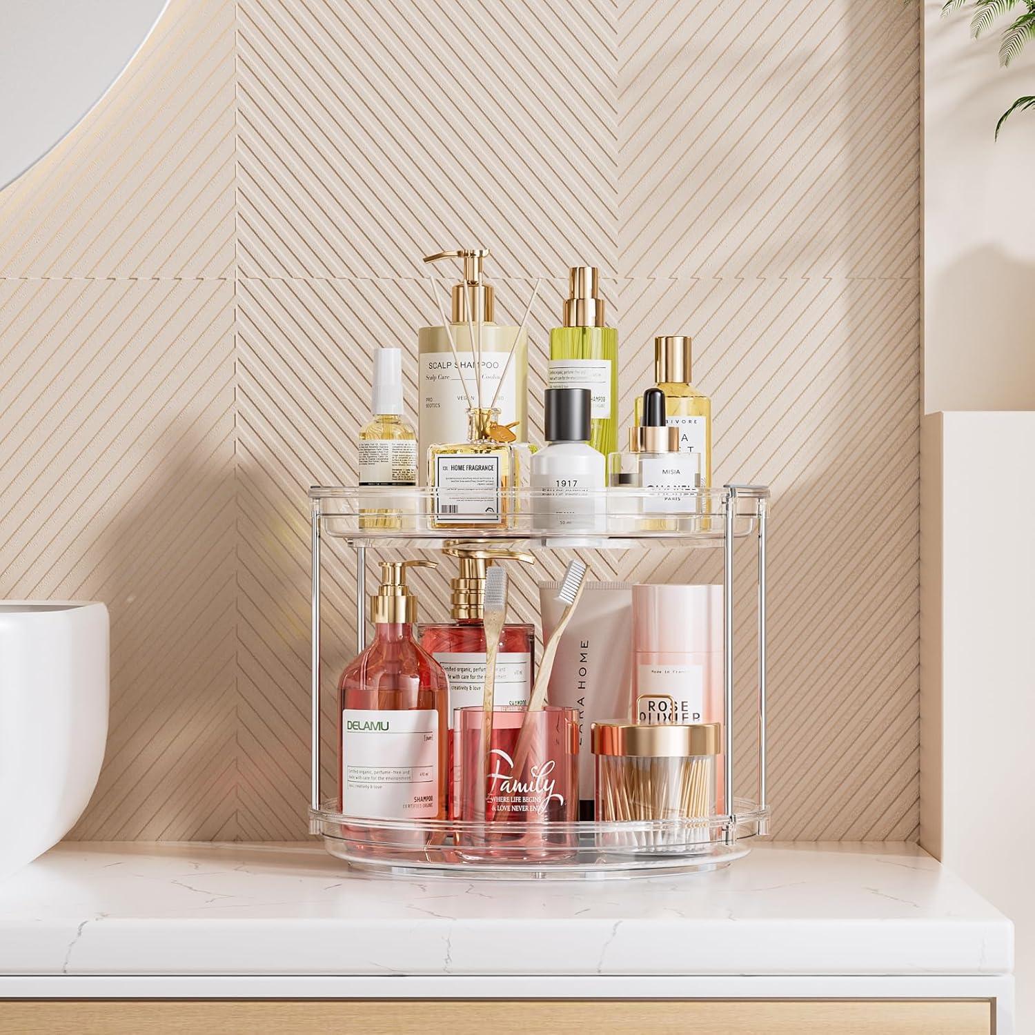 Organizador Lazy Susan 2 niveles LazySpin 23.5 cm transparente