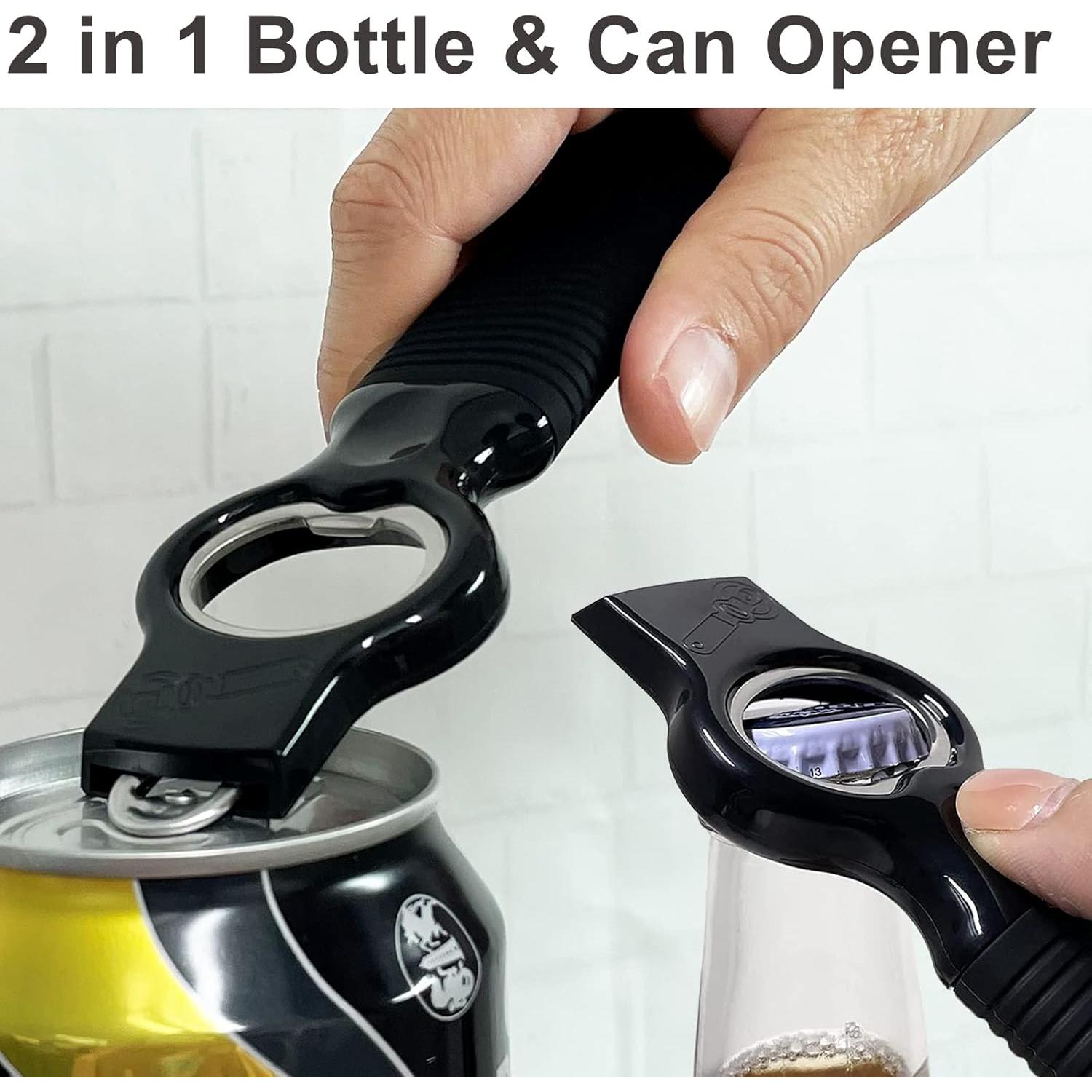 Abridor de Latas y Botellas DUNLAGUE 2 en 1 con Mango de Silicona