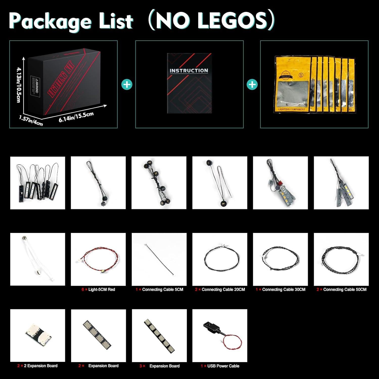 Kit de Luz LED LocoLee para Lego Barad Dur 10333