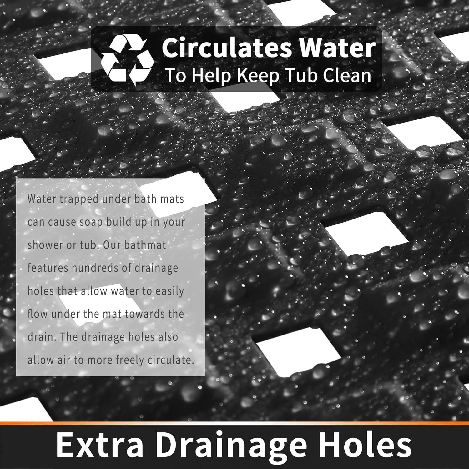 Alfombrilla de Ducha Antideslizante Yimobra 53x53 cm Negra