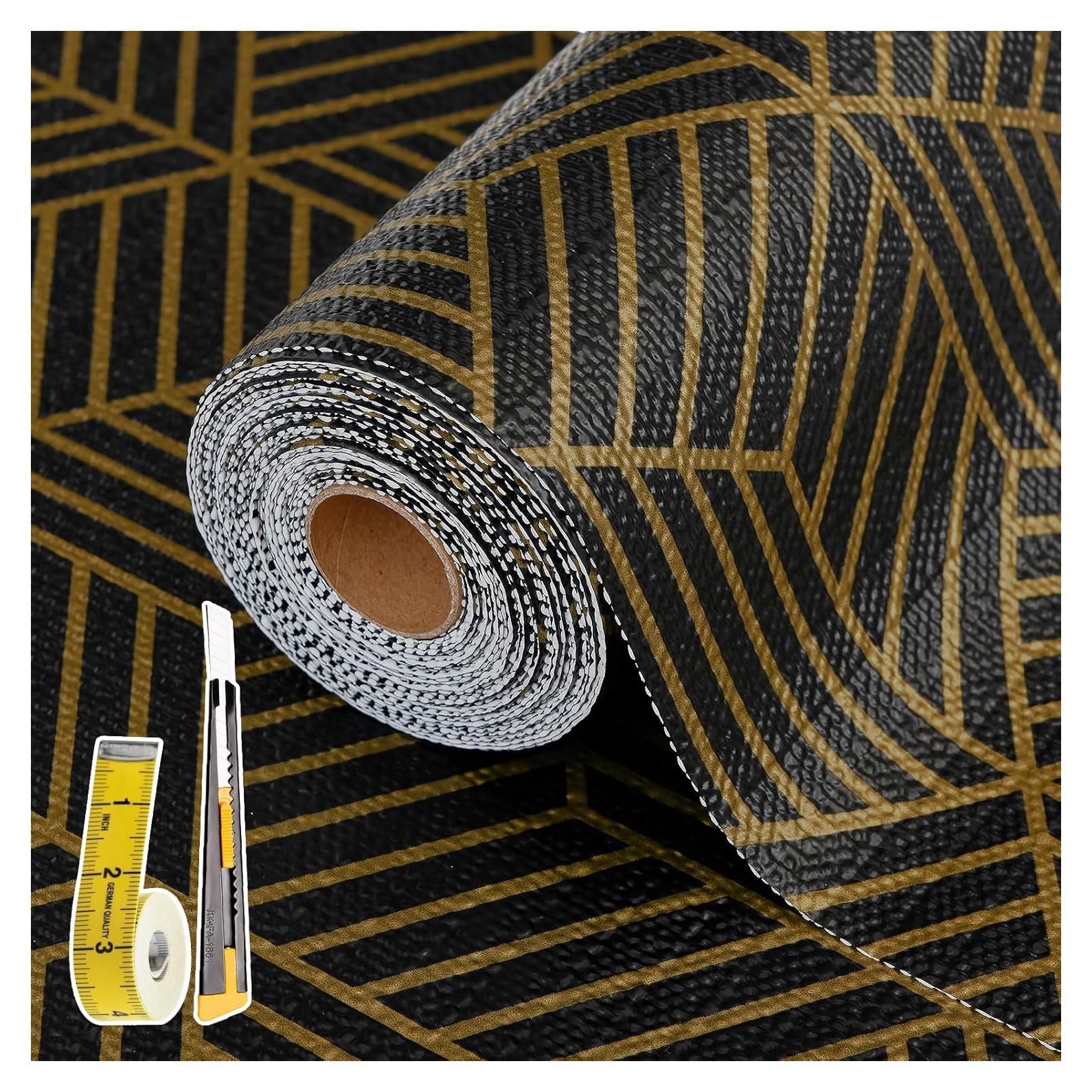 Forro antideslizante para estantes Kimhan 30.48cm x 6m negro